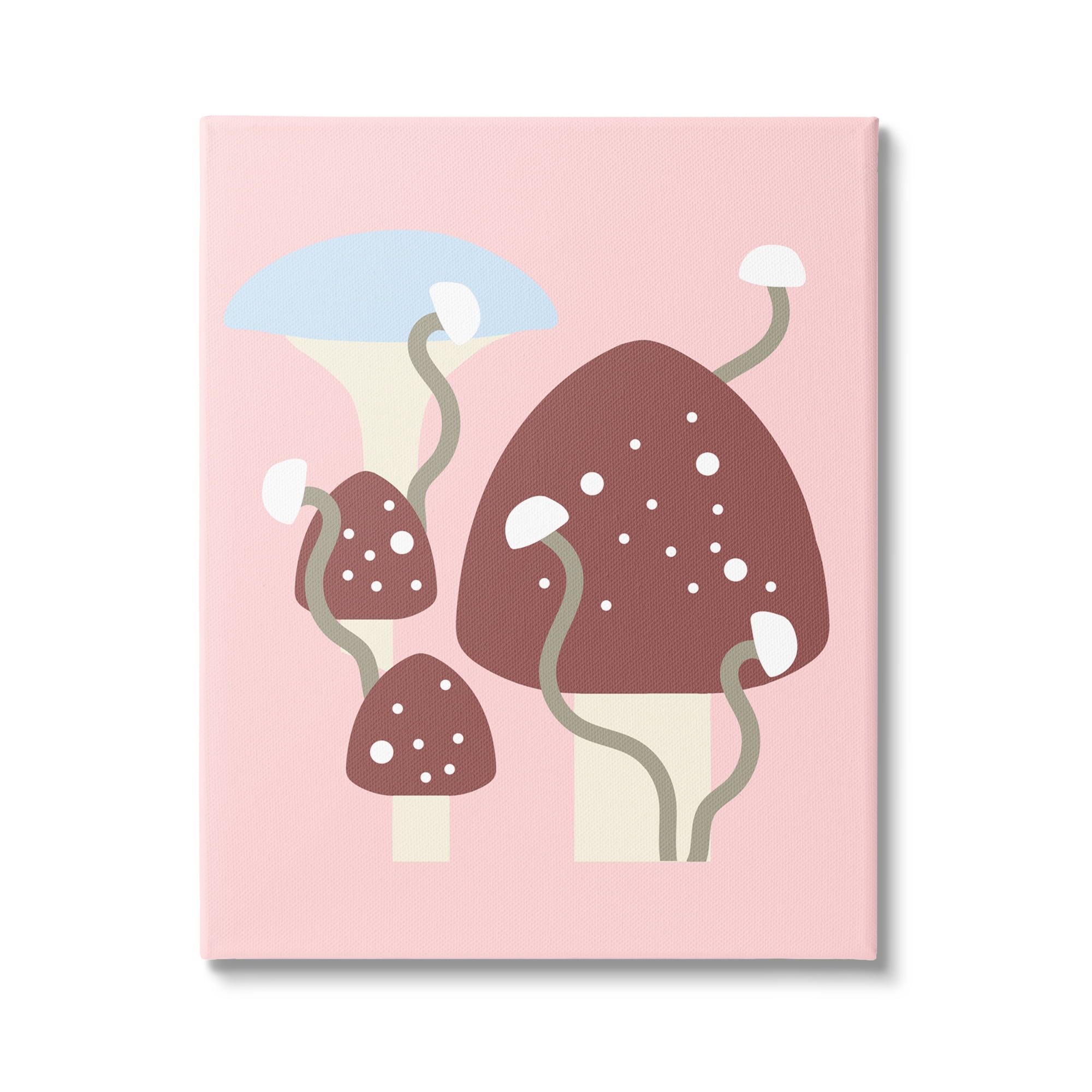 Stupell Industries Pop Mushrooms on Pink Botanical & Floral Painting Gallery Wrapped Canvas Art Print Wall Art, 30 x 40