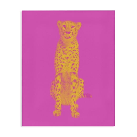 Stupell Industries Contemporary Pop Pink & Yellow Leopard Canvas Art, 16 x 20, by House of Lulu