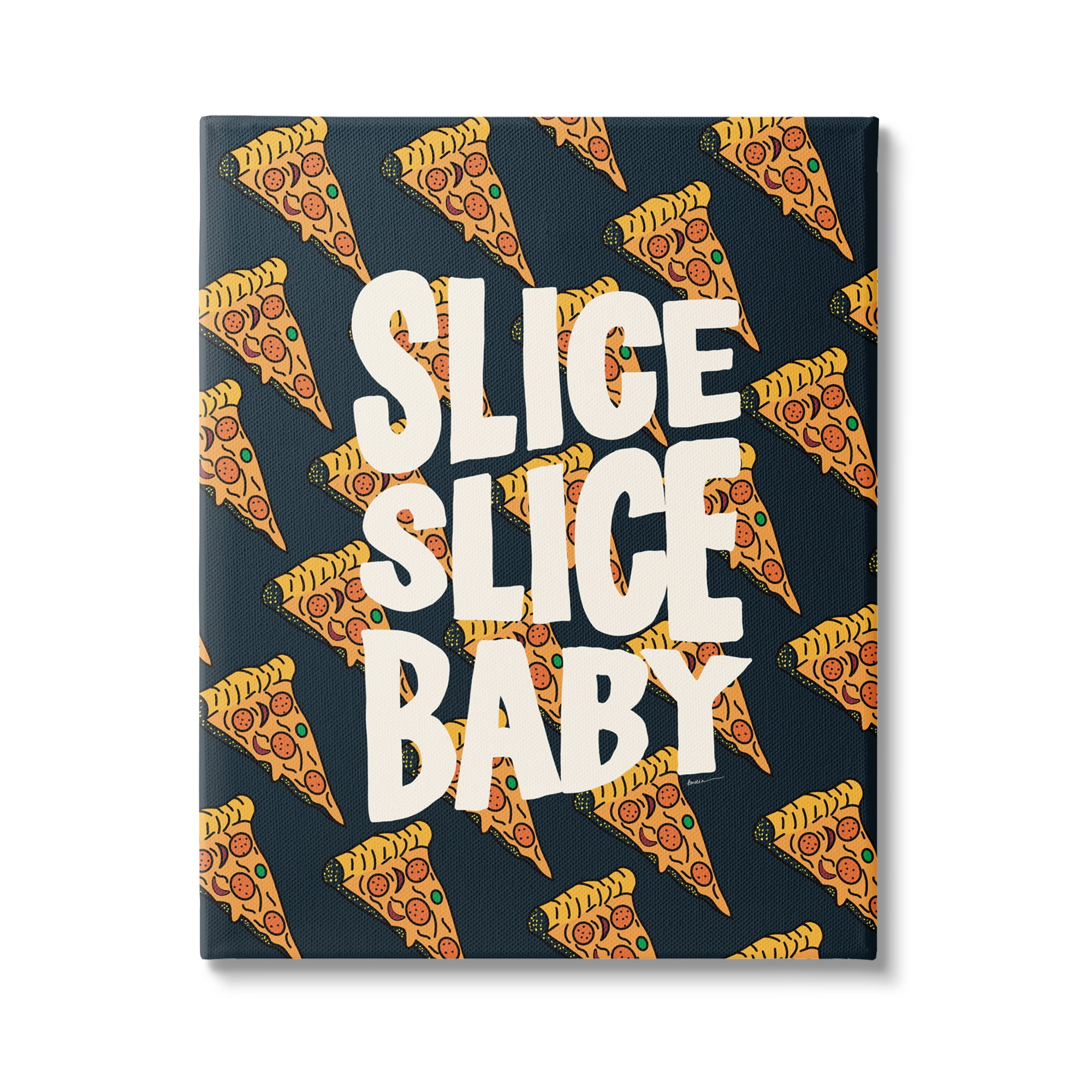 Stupell Industries Pop Pizza Slice Baby Food & Beverage Painting Gallery Wrapped Canvas Art Print Wall Art, 16 x 20