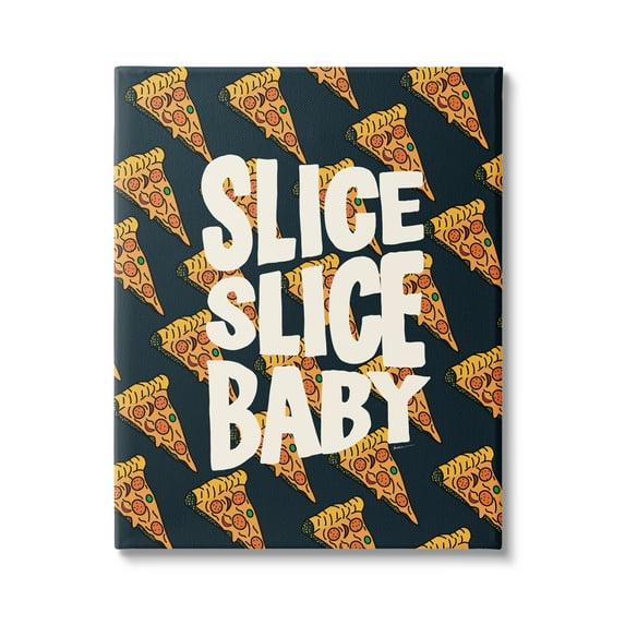 Stupell Industries Pop Pizza Slice Baby Food & Beverage Painting Gallery Wrapped Canvas Art Print Wall Art, 30 x 40