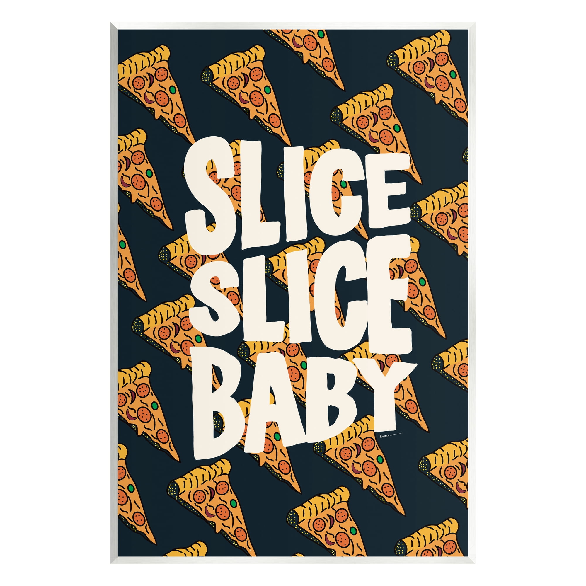 Stupell Industries Pop Pizza Slice Baby Food & Beverage Painting Unframed Art Print Wall Art, 10 x 15