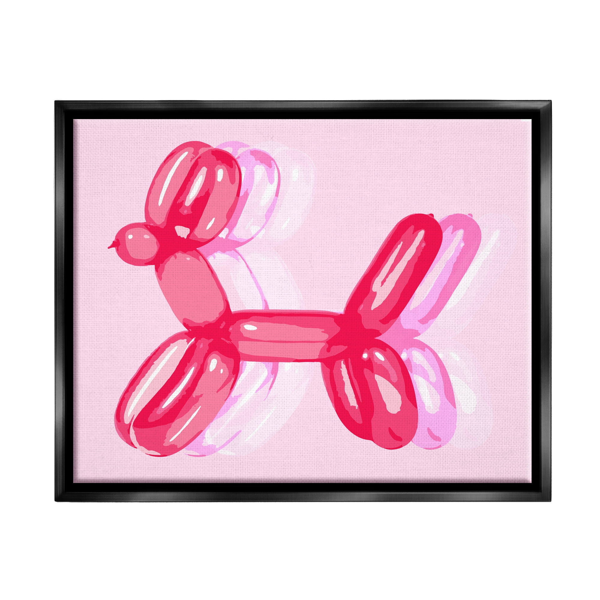 Stupell Industries Pop Style Balloon Animal Animals & Insects Painting Black Floater Framed Art Print Wall Art, 31 x 25