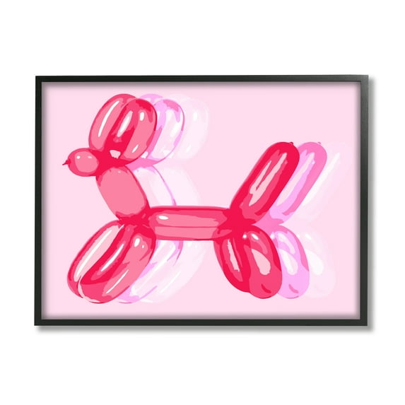 Stupell Industries Pop Style Balloon Animal Animals & Insects Painting Black Framed Art Print Wall Art, 14 x 11