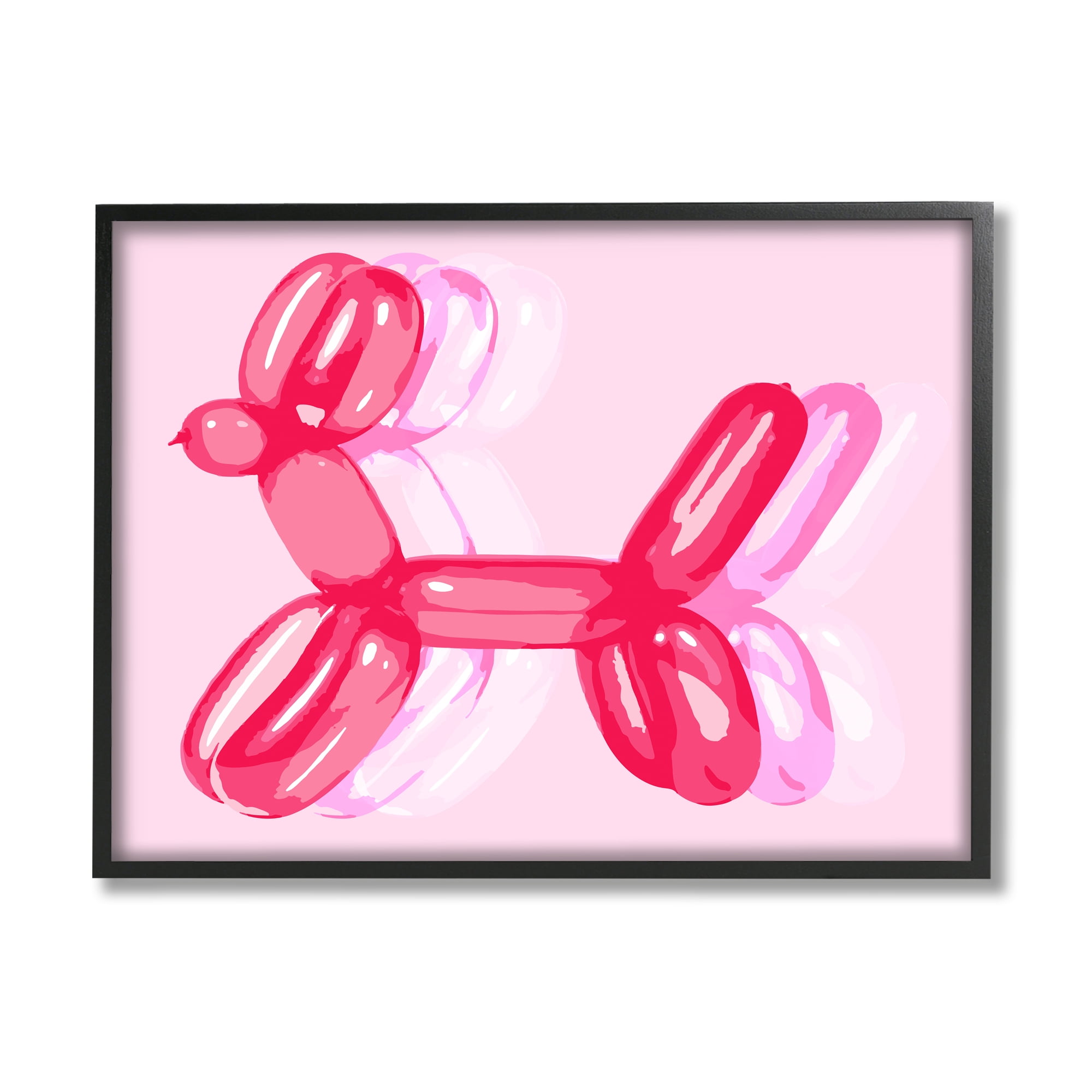 Stupell Industries Pop Style Balloon Animal Animals & Insects Painting Black Framed Art Print Wall Art, 20 x 16