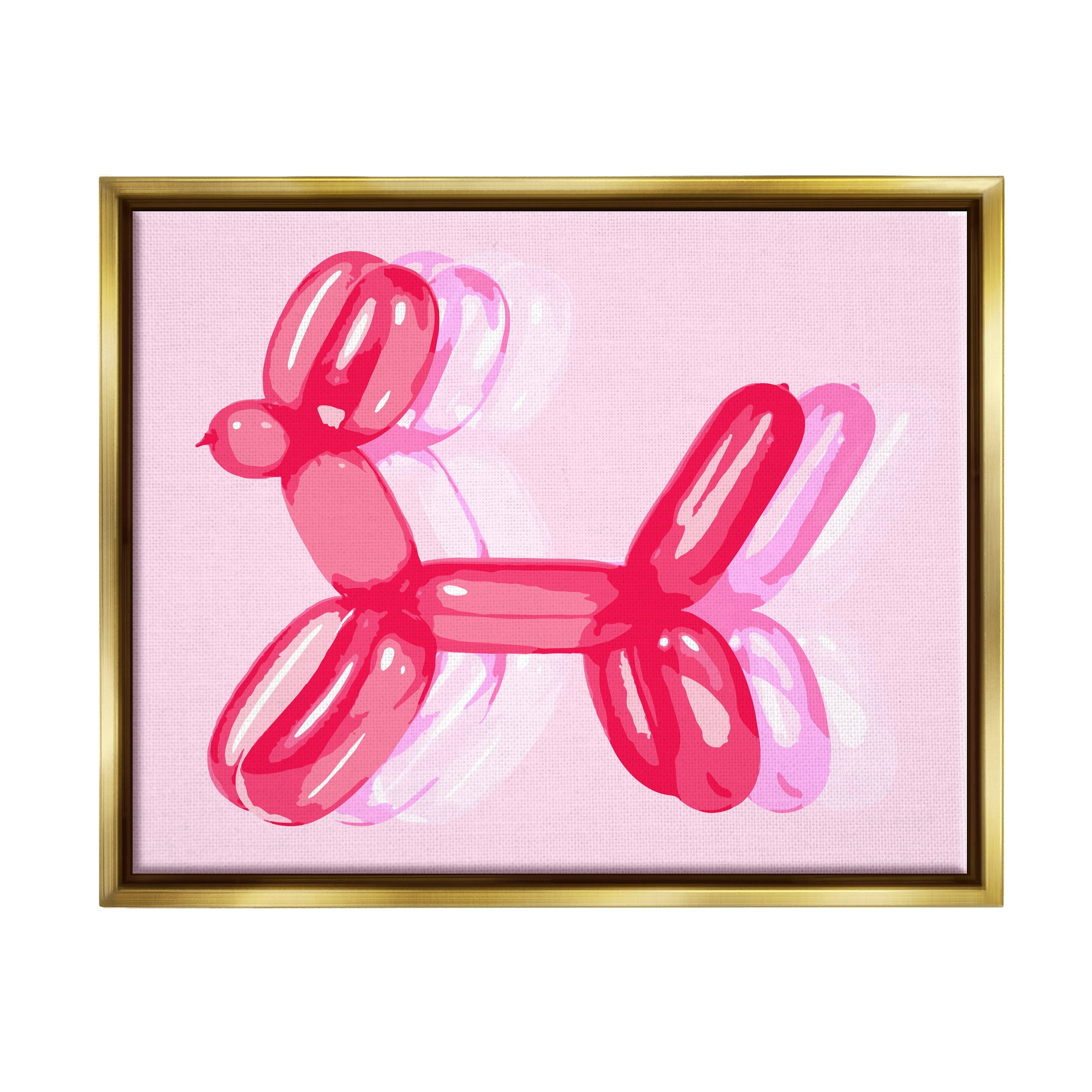 Stupell Industries Pop Style Balloon Animal Animals & Insects Painting Gold Floater Framed Art Print Wall Art, 31 x 25