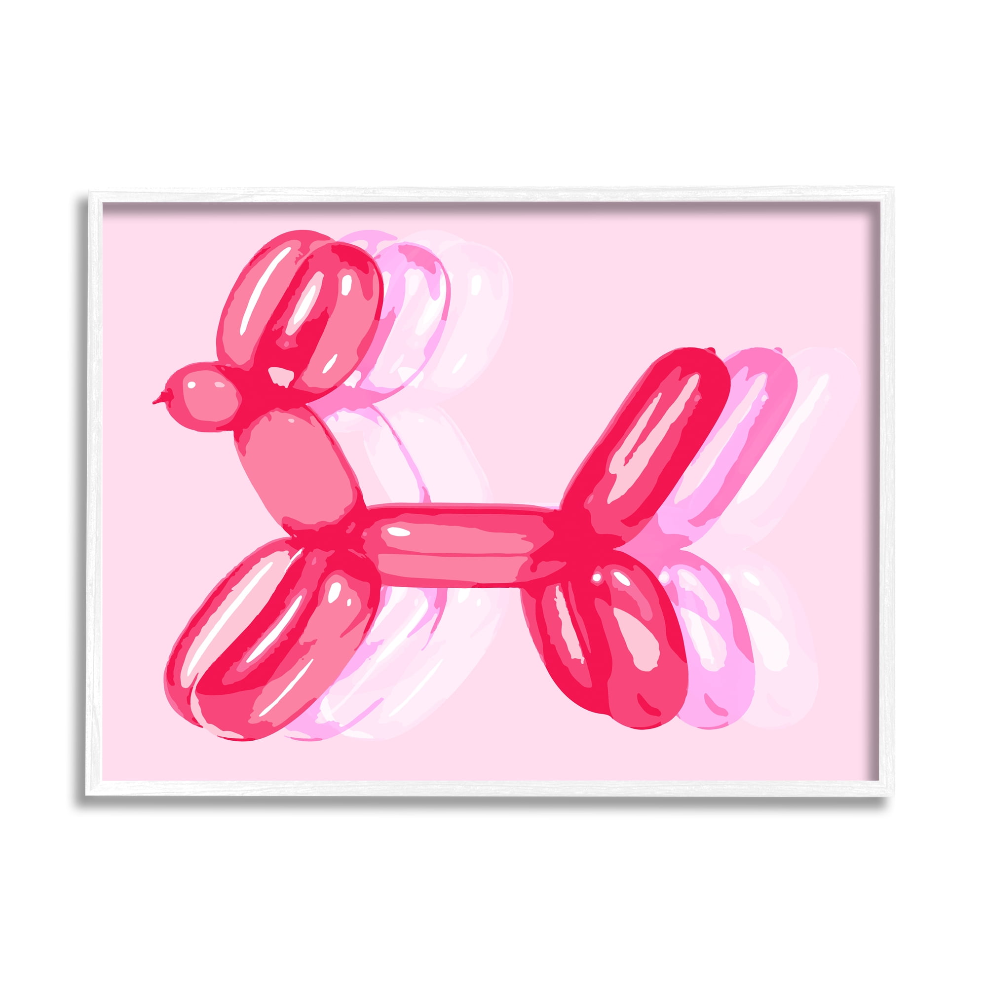 Stupell Industries Pop Style Balloon Animal Animals & Insects Painting White Framed Art Print Wall Art, 20 x 16