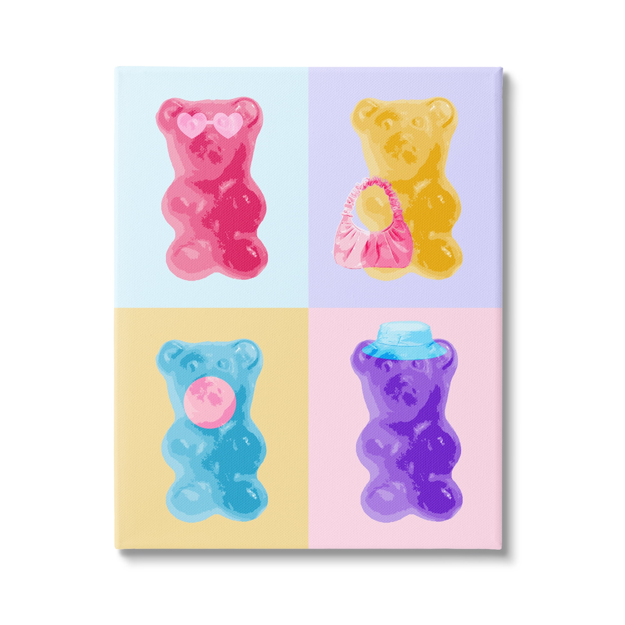 Stupell Industries Pop Style Candy Bears Abstract Painting Gallery Wrapped Canvas Print Wall Art, 16 x 20