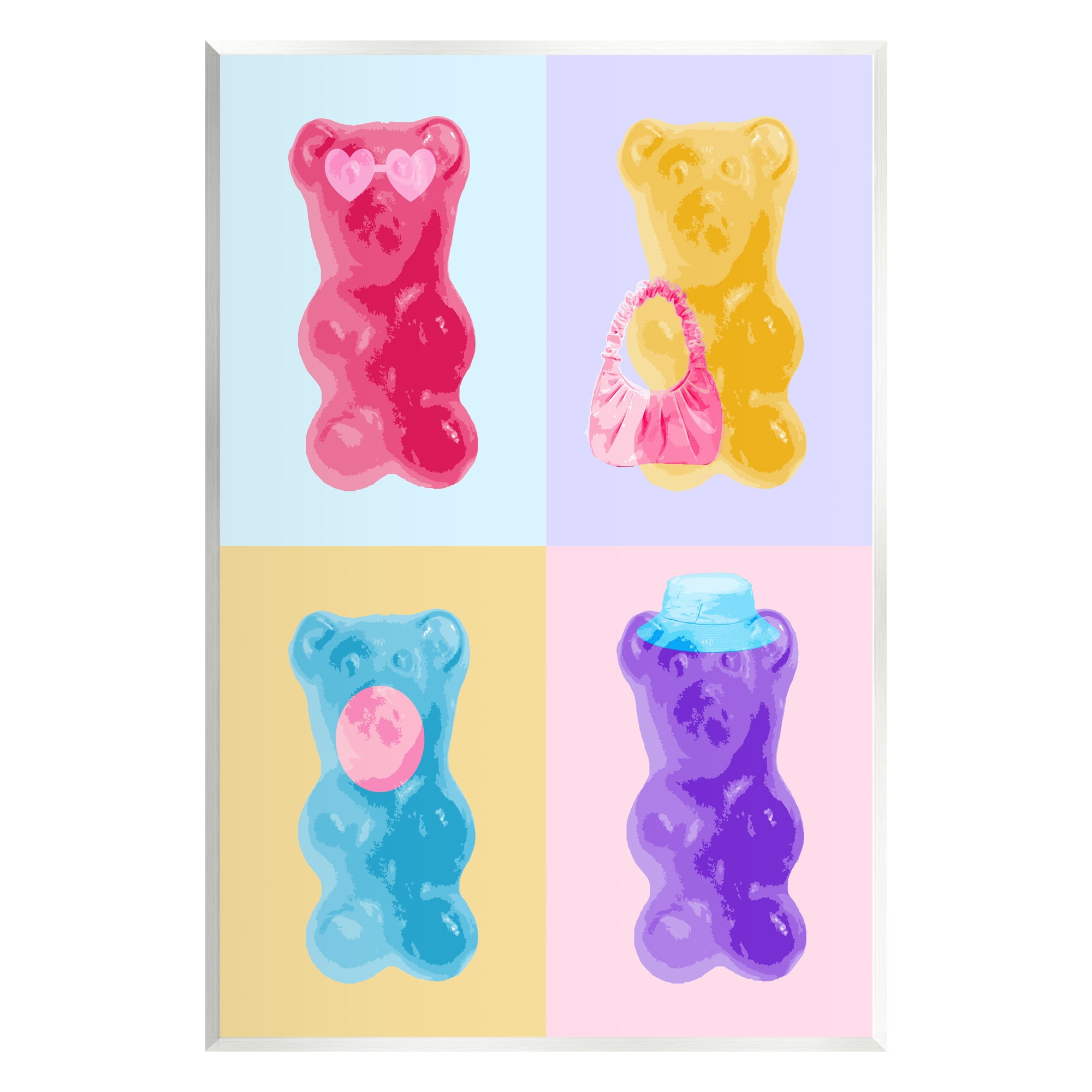 Stupell Industries Pop Style Candy Bears Abstract Painting Unframed Art Print Wall Art, 13 x 19