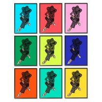 Stupell Industries Pop Style Fashion Woman Design Trendy Style Stripes Graphic Art Black Framed Art Print Wall Art, Set of 9, Design by Amelia Noyes