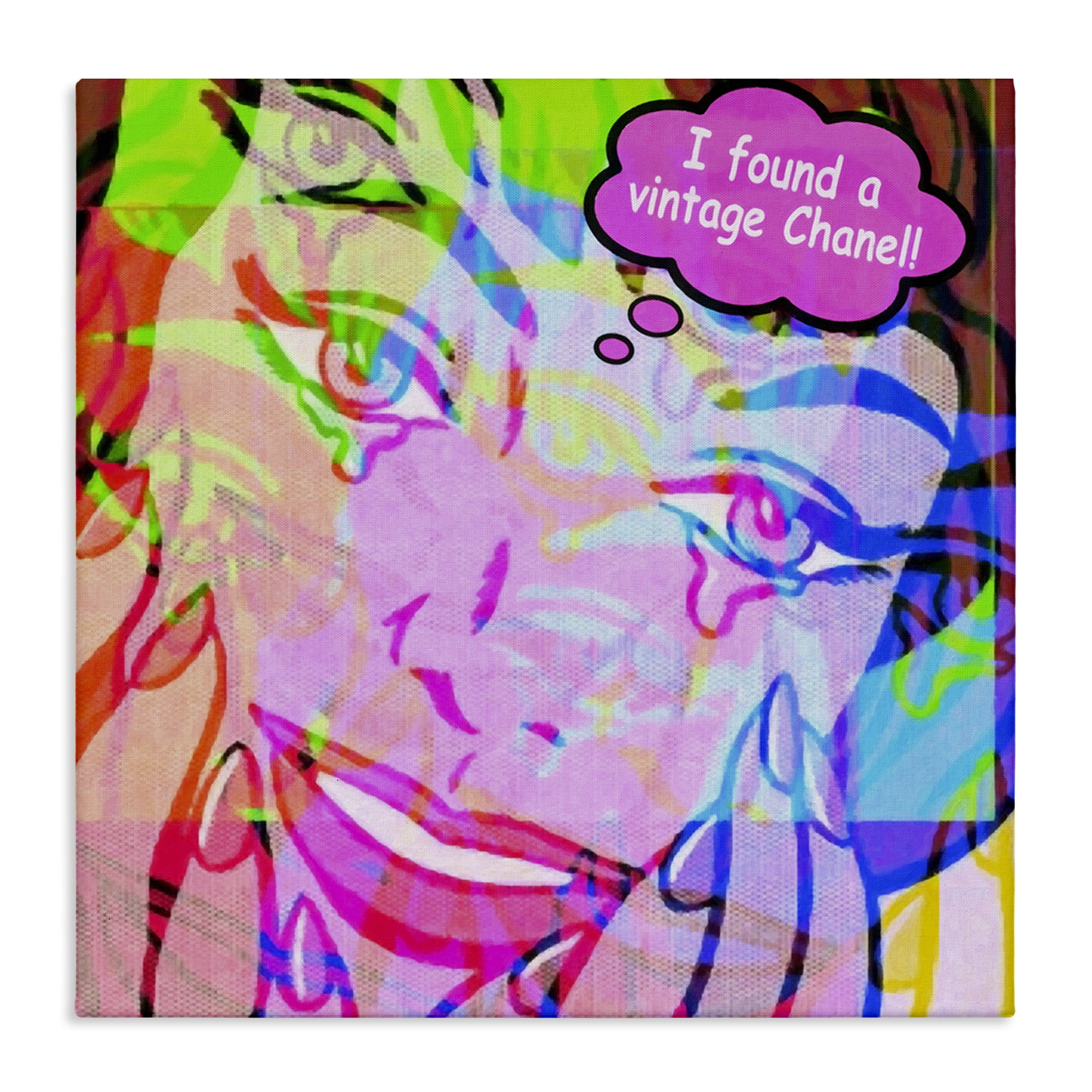 Stupell Industries Pop Style Fashionista Abstract Painting Wrapped Canvas Art Print Wall Art, 36 x 36