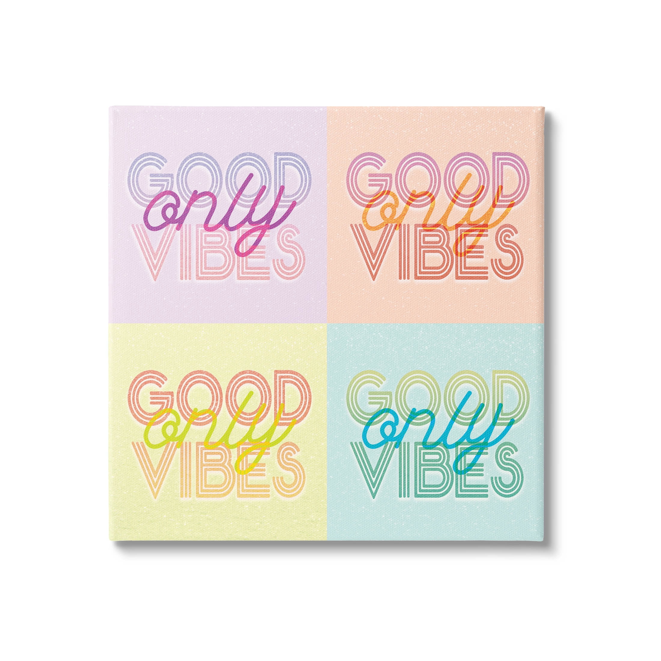 Stupell Industries Pop Style Good Vibes Only Graphic Art Gallery Wrapped Canvas Print Wall Art, Design by Lil' Rue