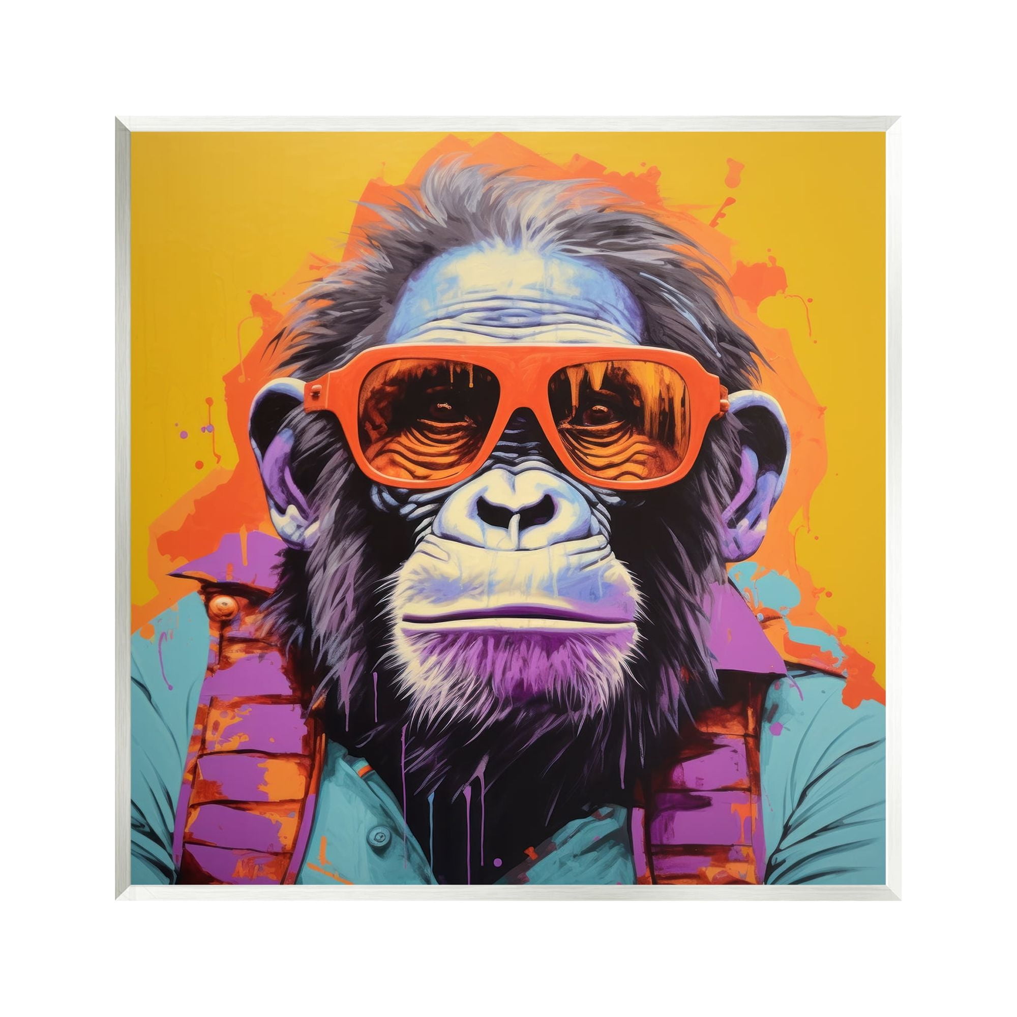 Stupell Industries Pop Style Gorilla Animals & Insects Painting Unframed Art Print Wall Art, 12 x 12