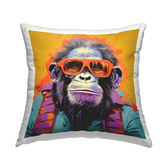 Stupell Industries Pop Style Gorilla Decorative Printed Throw Pillow, 18 x 18