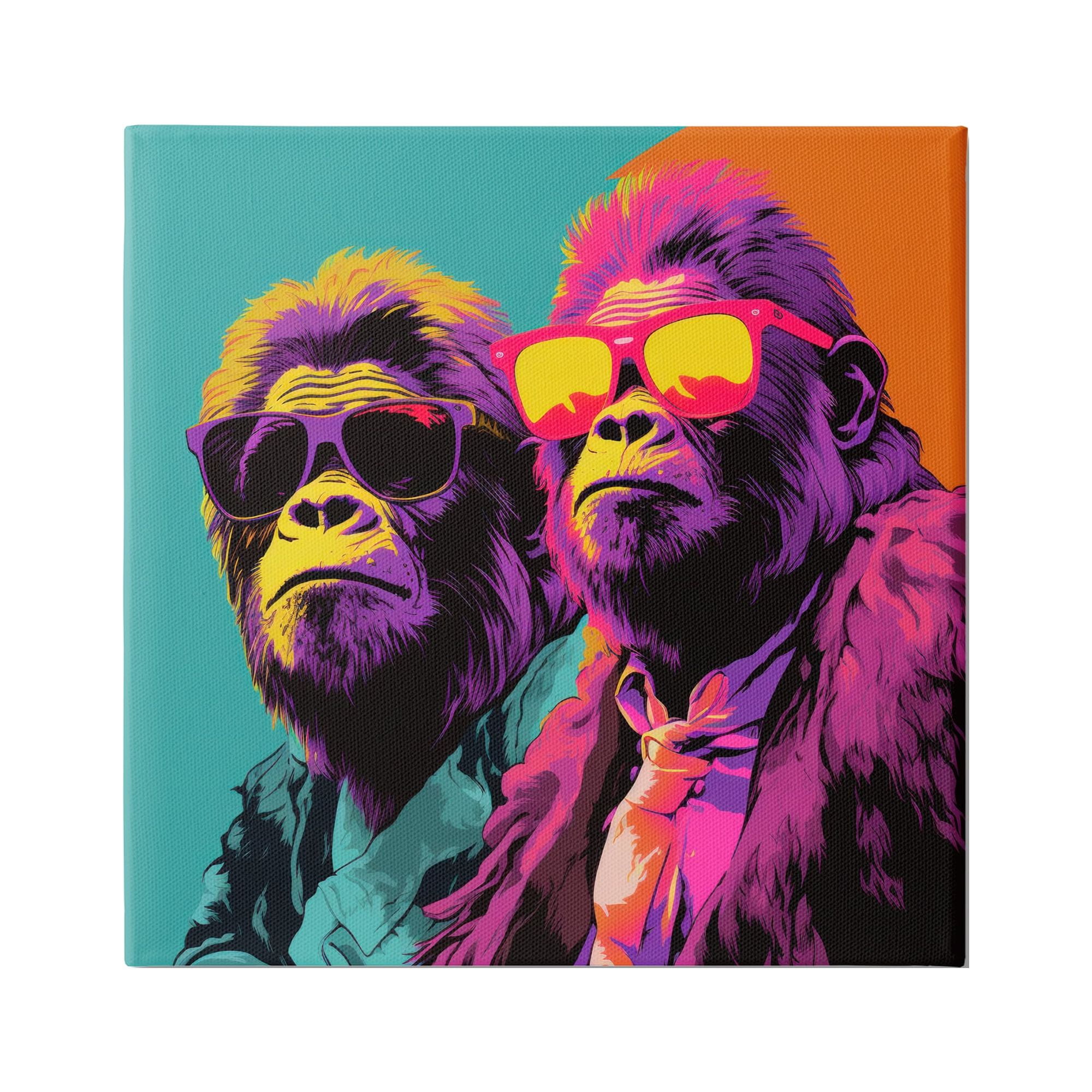 Stupell Industries Pop Style Gorilla Duo Animals & Insects Painting Gallery Wrapped Canvas Art Print Wall Art, 36 x 36