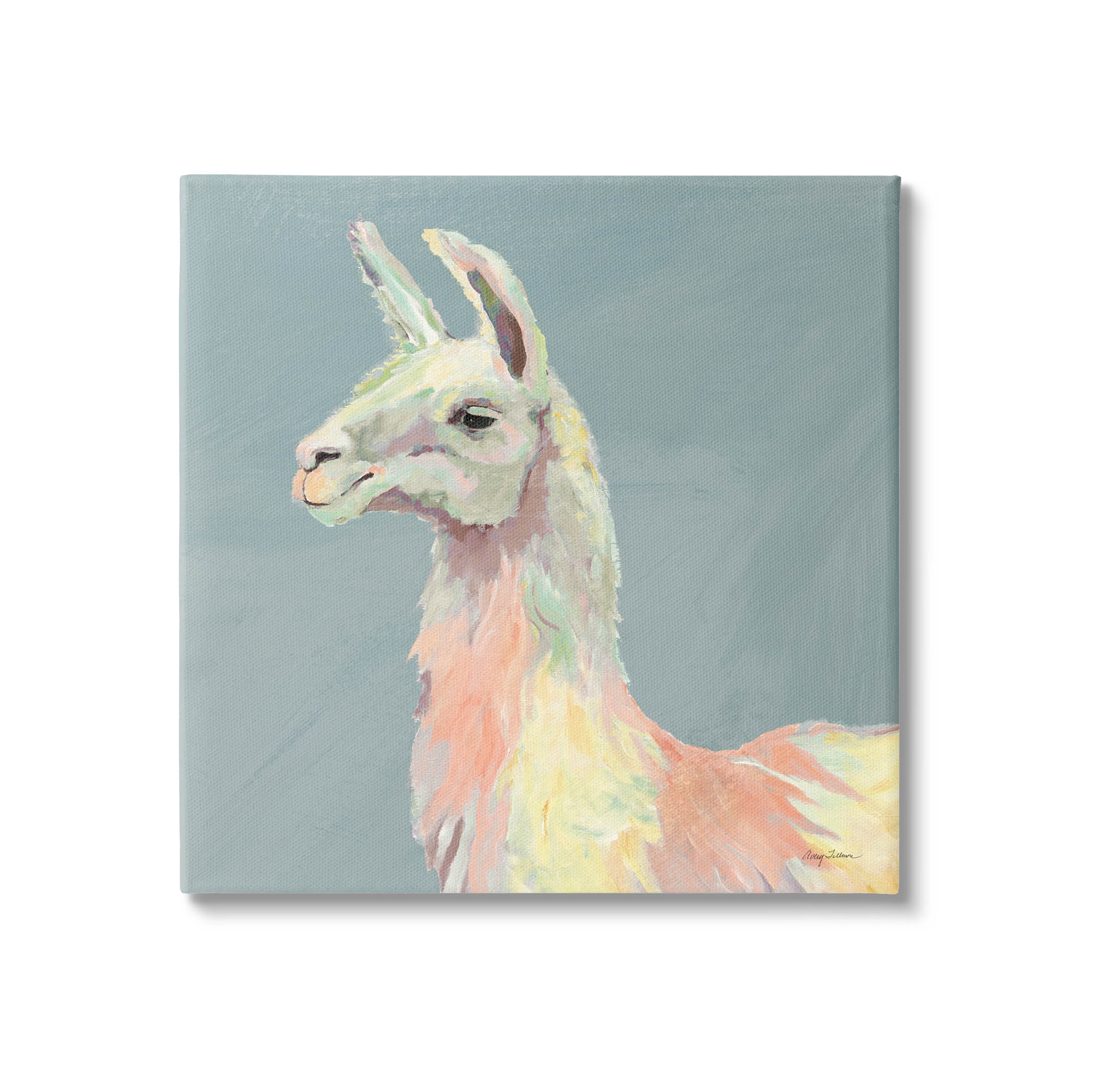 Stupell Industries Pop Style Llama Portrait Painting Gallery Wrapped Canvas Print Wall Art, Design by Avery Tillmon