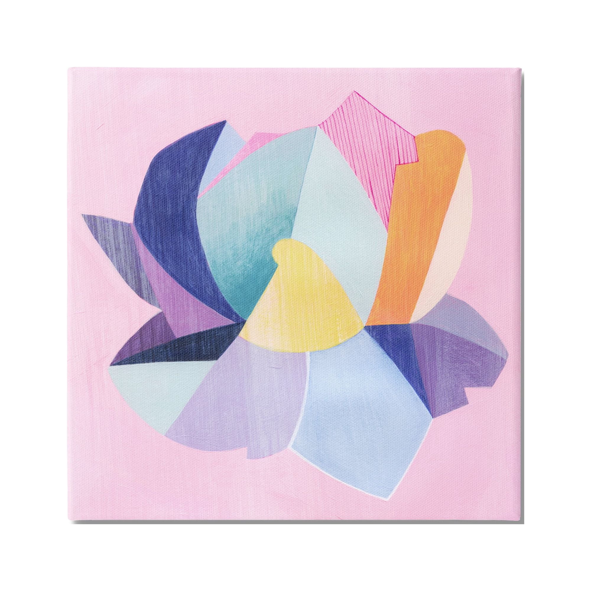 Stupell Industries Pop Style Lotus Flower Abstract Painting Gallery Wrapped Canvas Art Print Wall Art, 36 x 36