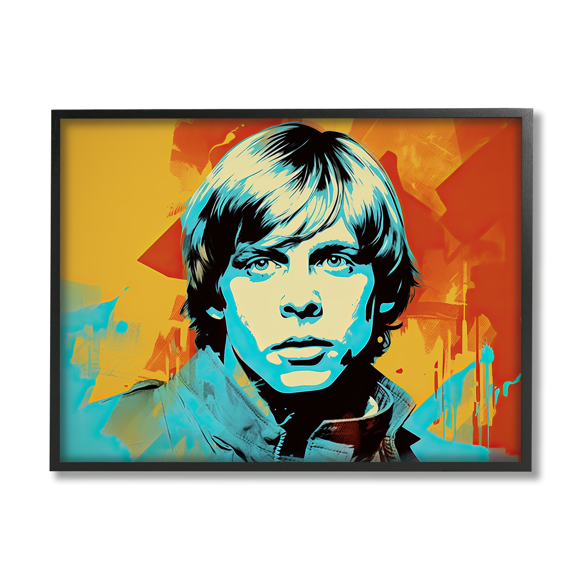 Stupell Industries Pop Style Luke Portrait Fairy Tales & Fantasy Painting Black Framed Art Print Wall Art, 20 x 16
