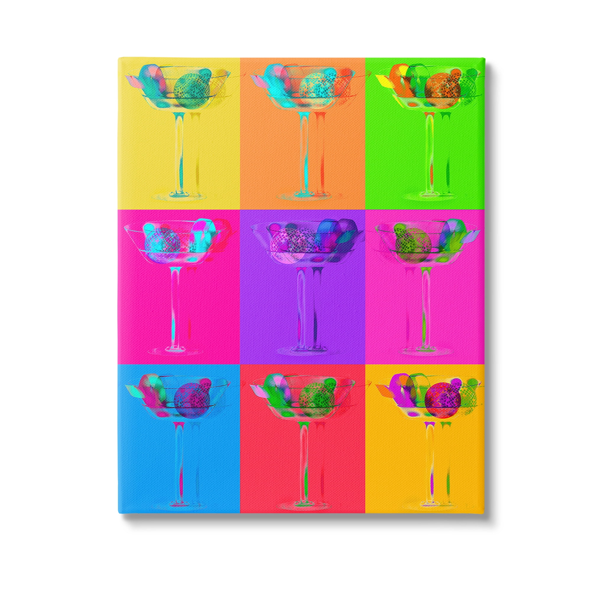 Stupell Industries Pop Style Martinis Food & Beverage Painting Gallery Wrapped Canvas Art Print Wall Art, 24 x 30