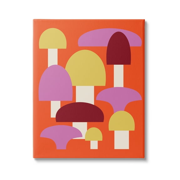 Stupell Industries Pop Style Mushrooms Botanical & Floral Painting Gallery Wrapped Canvas Art Print Wall Art, 16 x 20