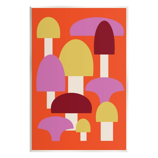 Stupell Industries Pop Style Mushrooms Botanical & Floral Painting Unframed Art Print Wall Art, 10 x 15
