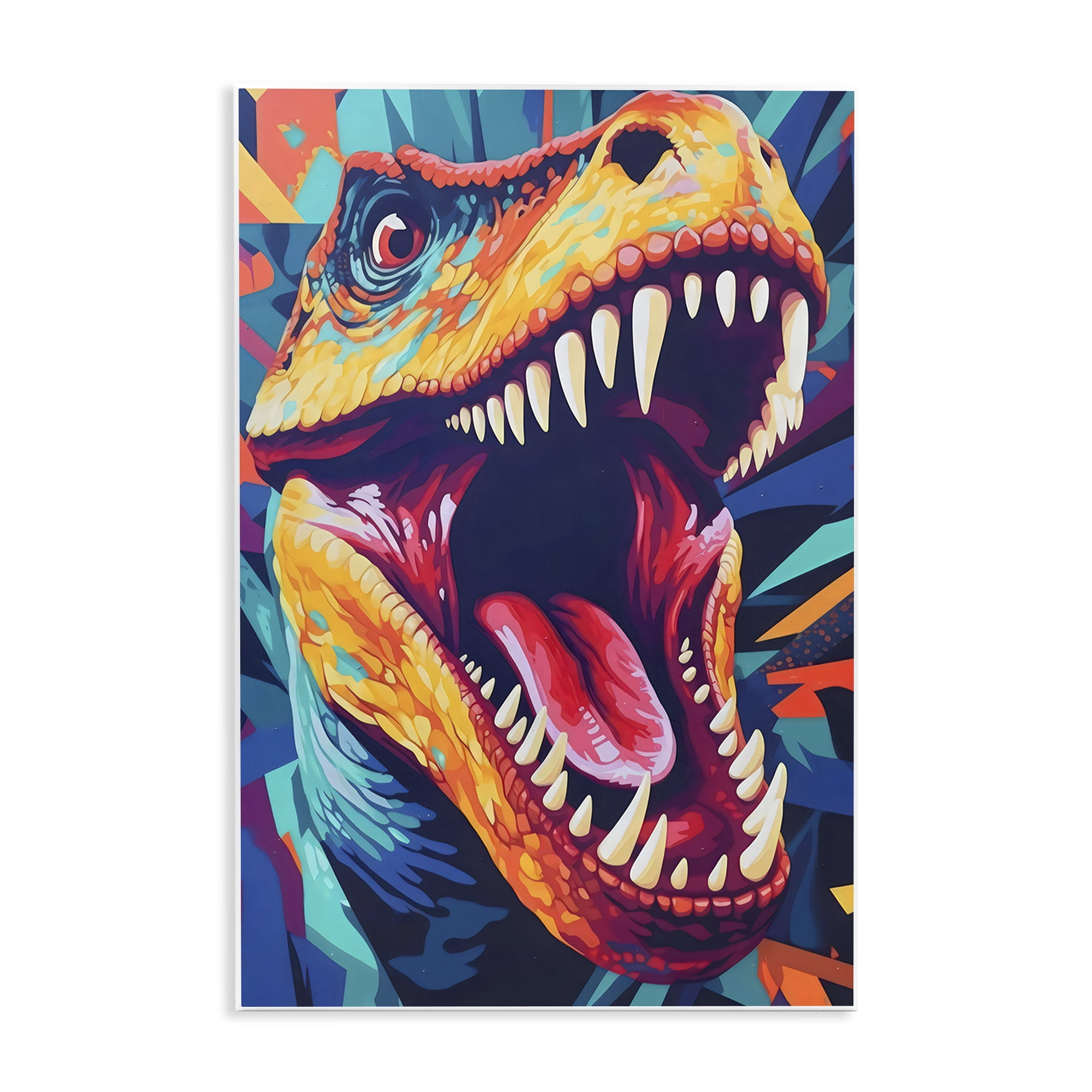Stupell Industries Pop Style Raptor Dino Wall Plaque Art, design by Creative Studio