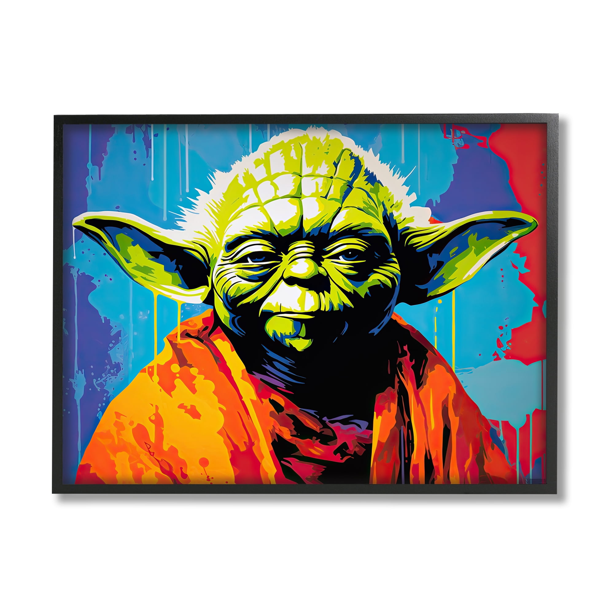 Stupell Industries Pop Style Sci-Fi Creature Fairy Tales & Fantasy Painting Black Framed Art Print Wall Art, 14 x 11