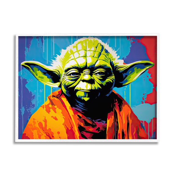 Stupell Industries Pop Style Sci-Fi Creature Fairy Tales & Fantasy Painting White Framed Art Print Wall Art, 14 x 11