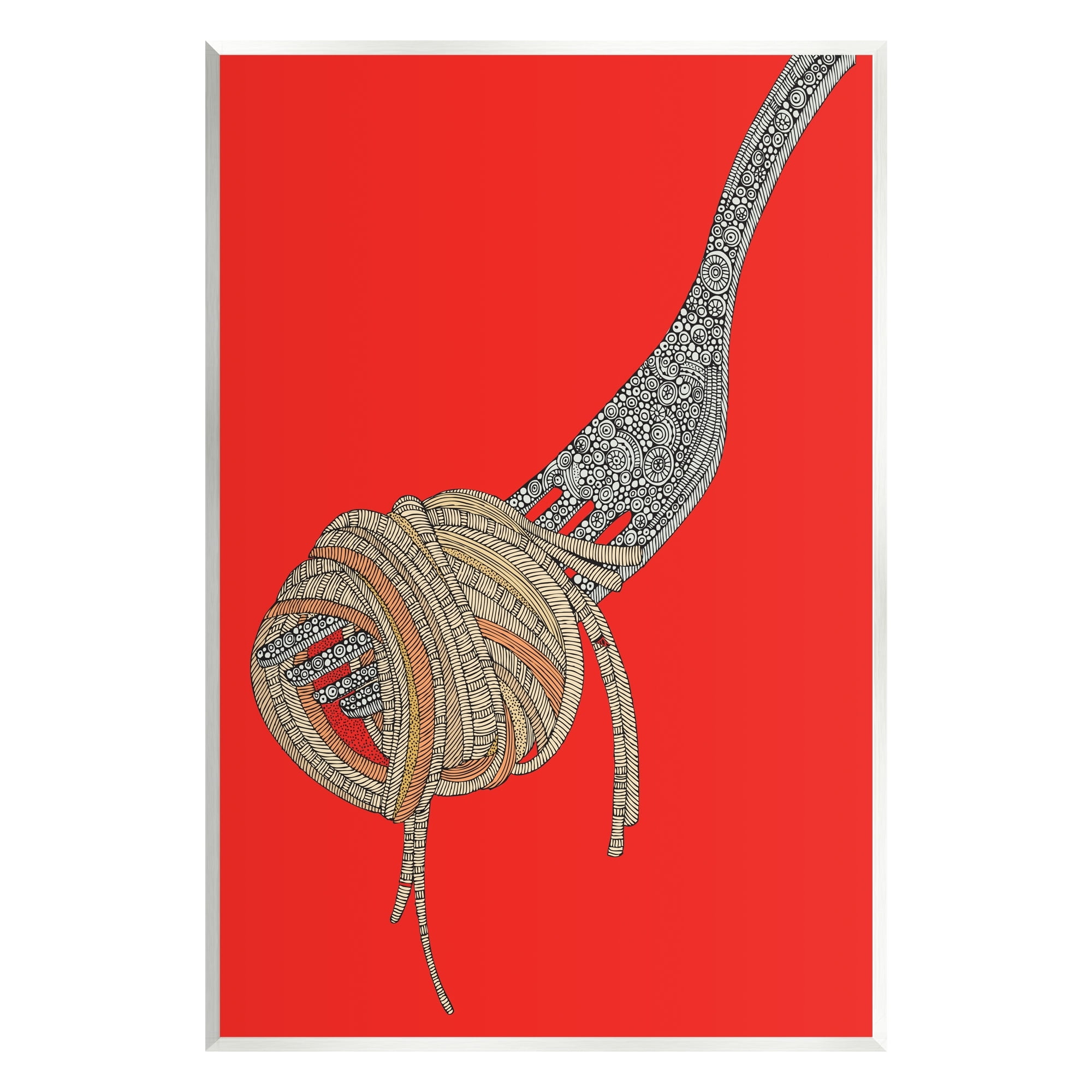 Stupell Industries Pop Style Spaghetti Fork Intricate Fractal Pattern Graphic Art Unframed Art Print Wall Art, Design by Valentina Harper