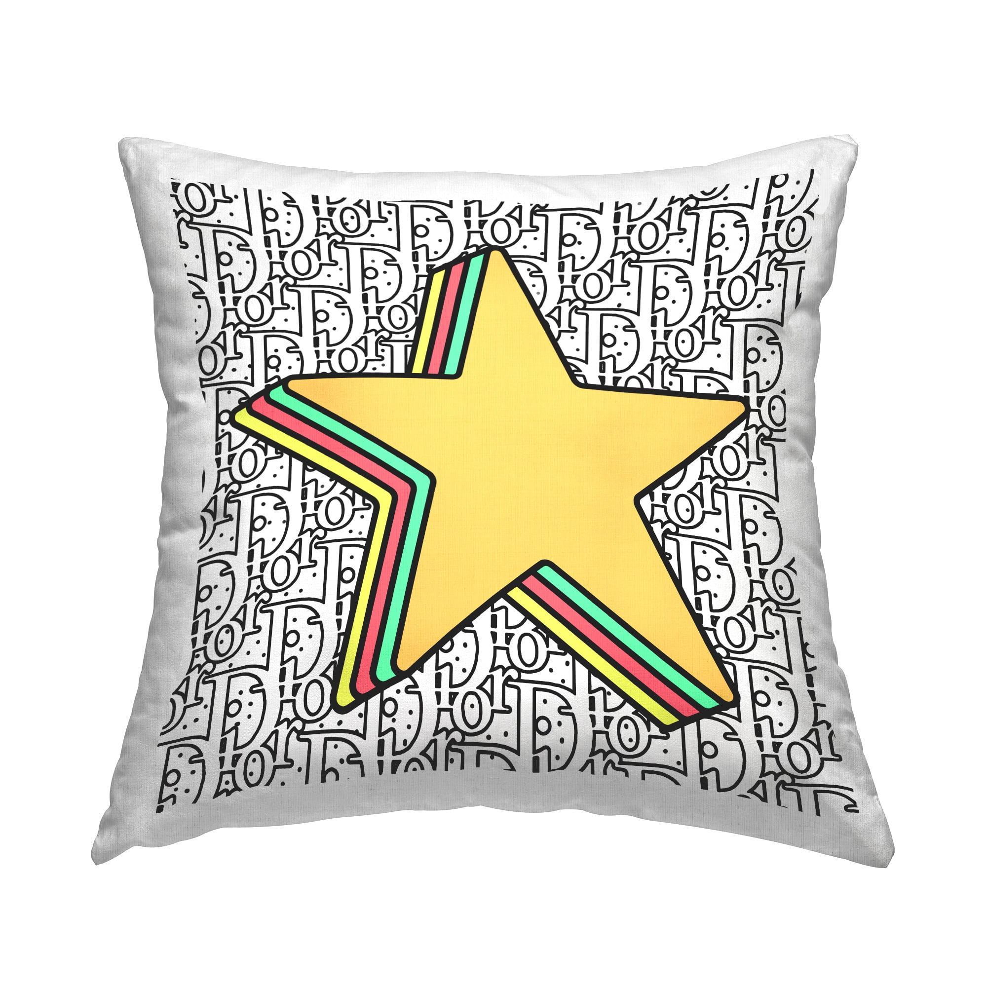 Stupell Industries Pop Style Star Symbol Glam Brand Pattern Design by Ziwei Li Throw Pillow