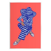 Stupell Industries Pop Style Stripes Pattern Upscale Trendy Fashion Girl Graphic Art Unframed Art Print Wall Art, Design by Amelia Noyes