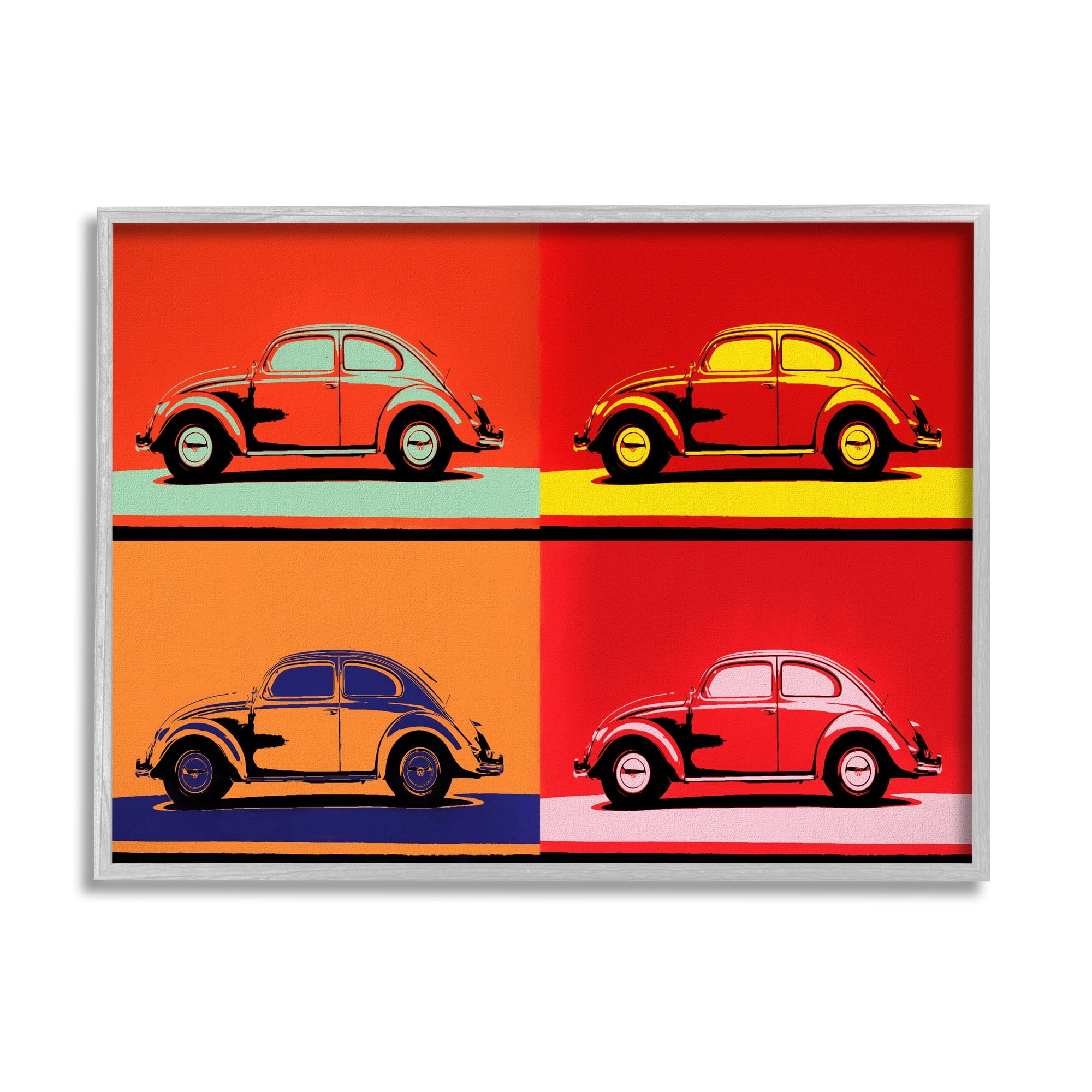 Stupell Industries Pop Style Vintage Car Automobile Red Bold Design Framed Wall Art, 14 x 11, Design by Daniel Sproul
