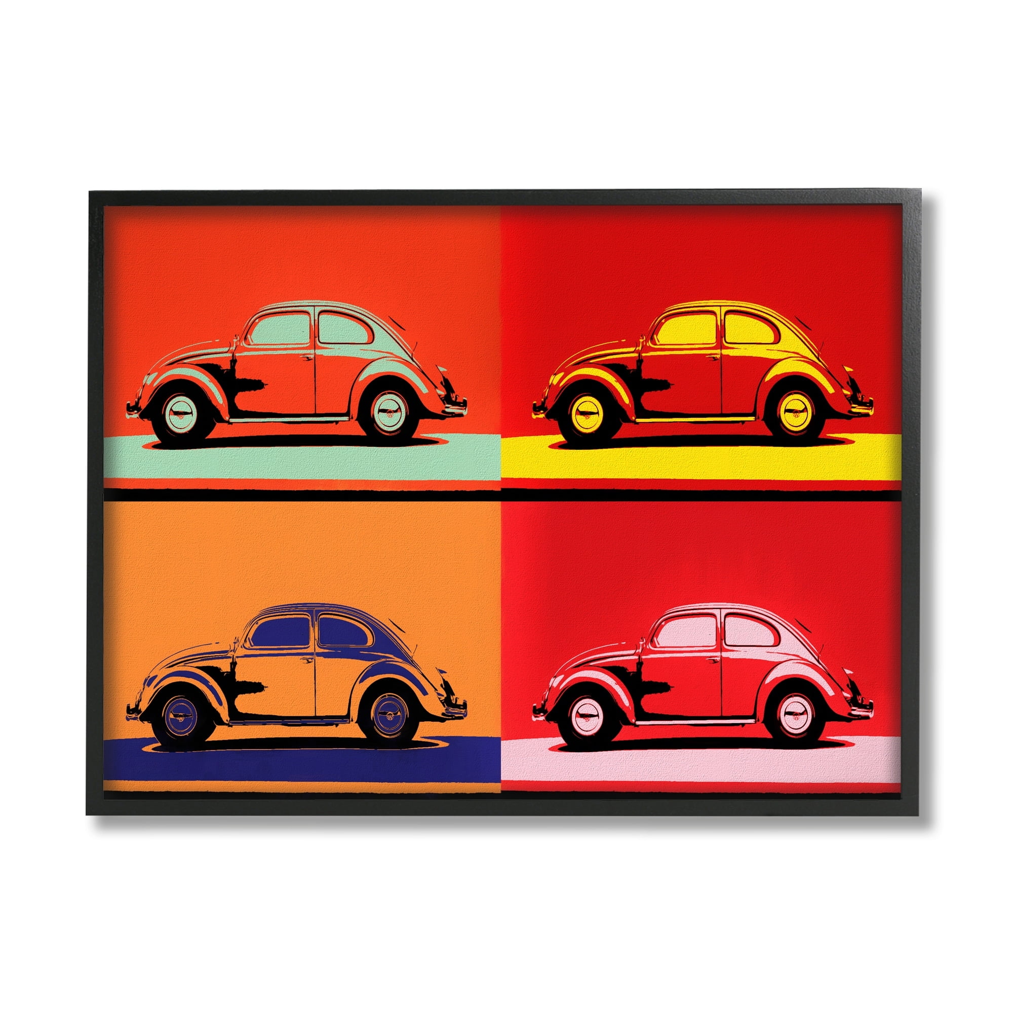 Stupell Industries Pop Style Vintage Car Automobile Red Bold Design Framed Wall Art, 30 x 24, Design by Daniel Sproul