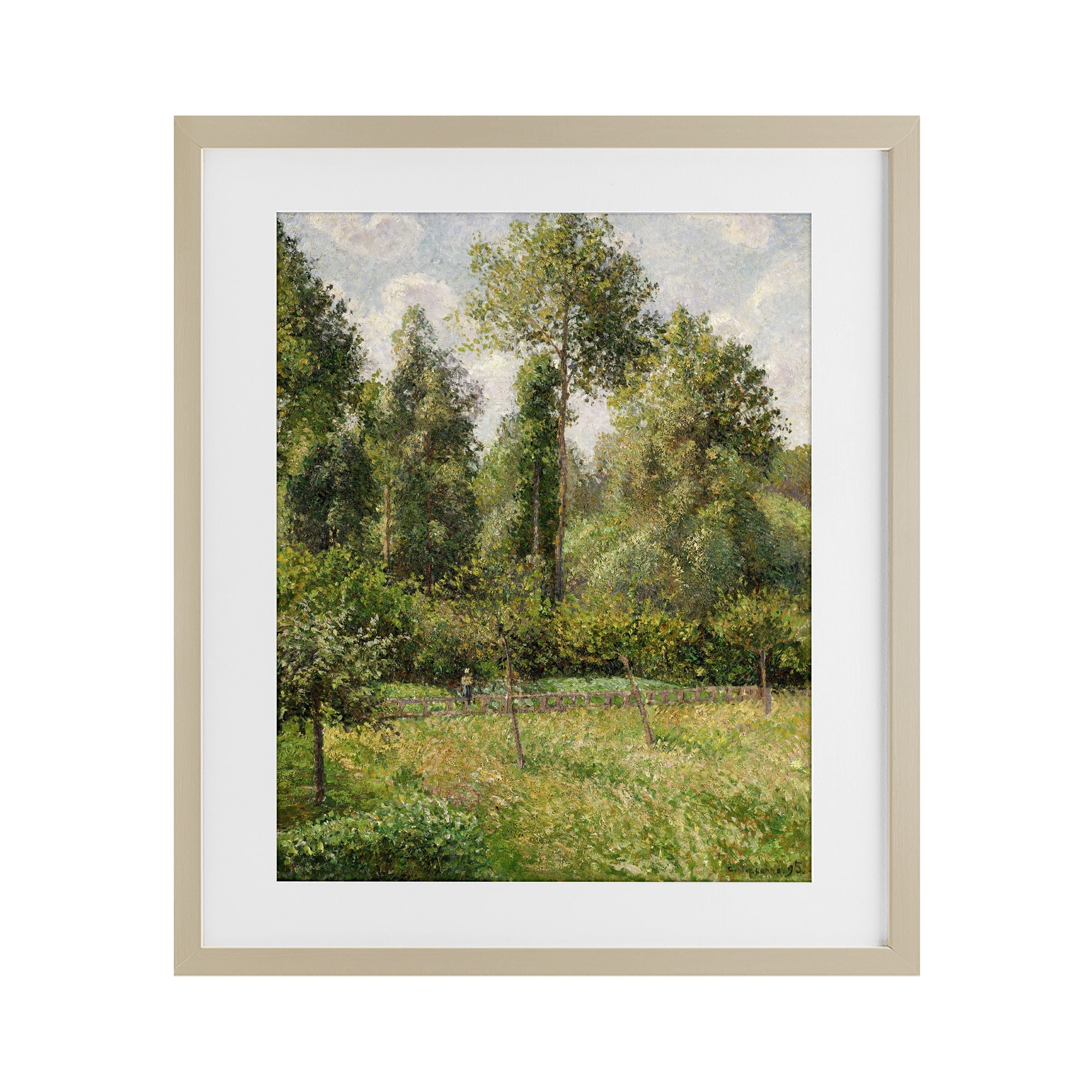 Stupell Industries Poplars Classic Landscape Birch Framed Print Under Glass, design by Camille Pissarro