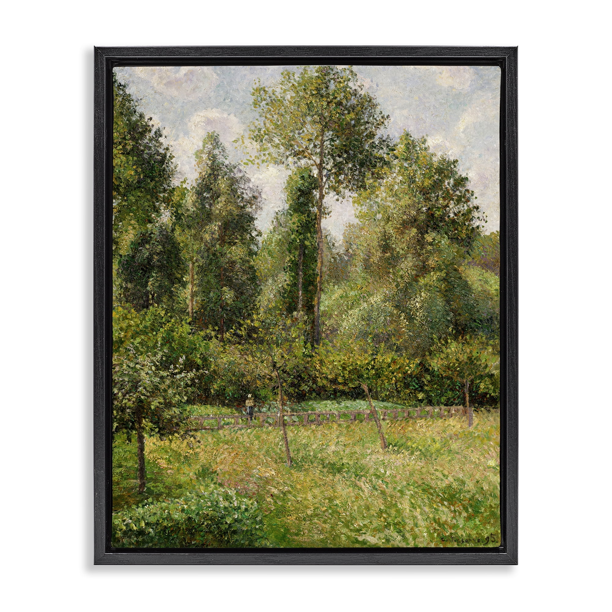 Stupell Industries Poplars Classic Landscape Black Framed Floater Canvas Wall Art, design by Camille Pissarro