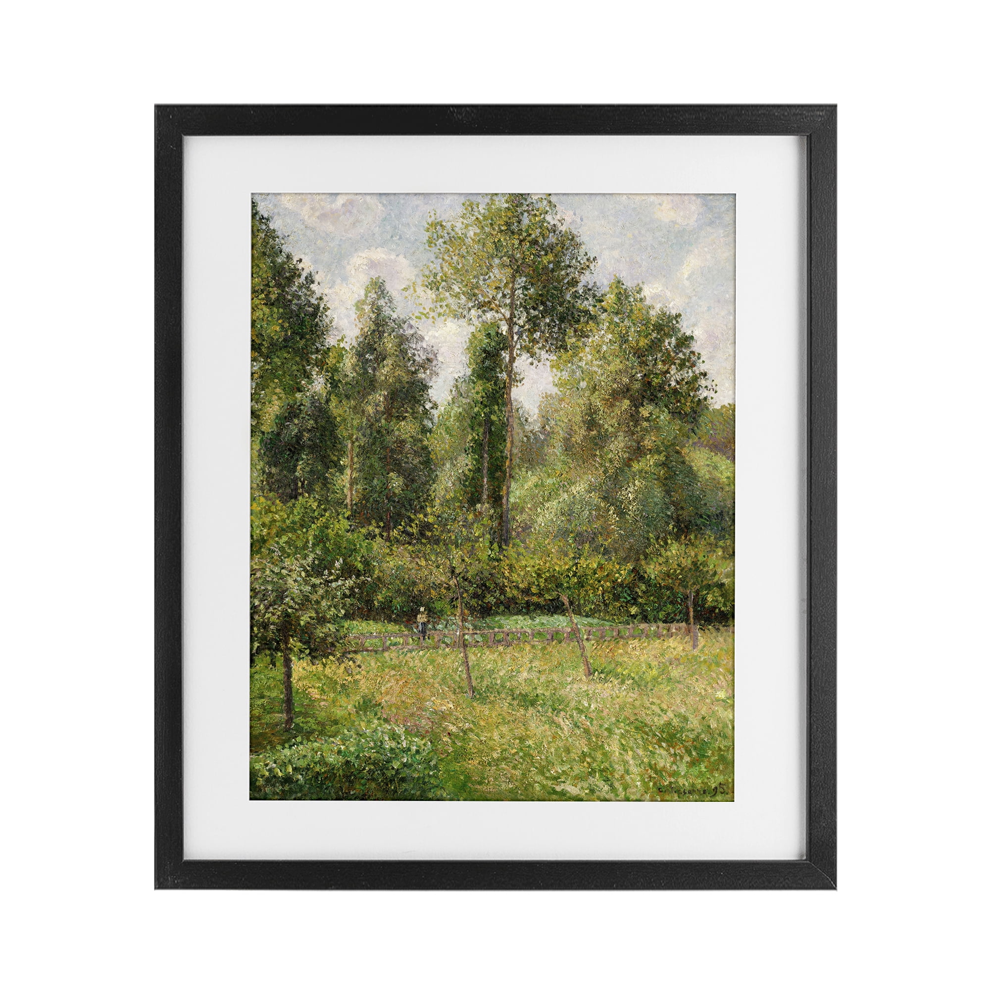 Stupell Industries Poplars Classic Landscape Black Framed Print Under Glass, design by Camille Pissarro