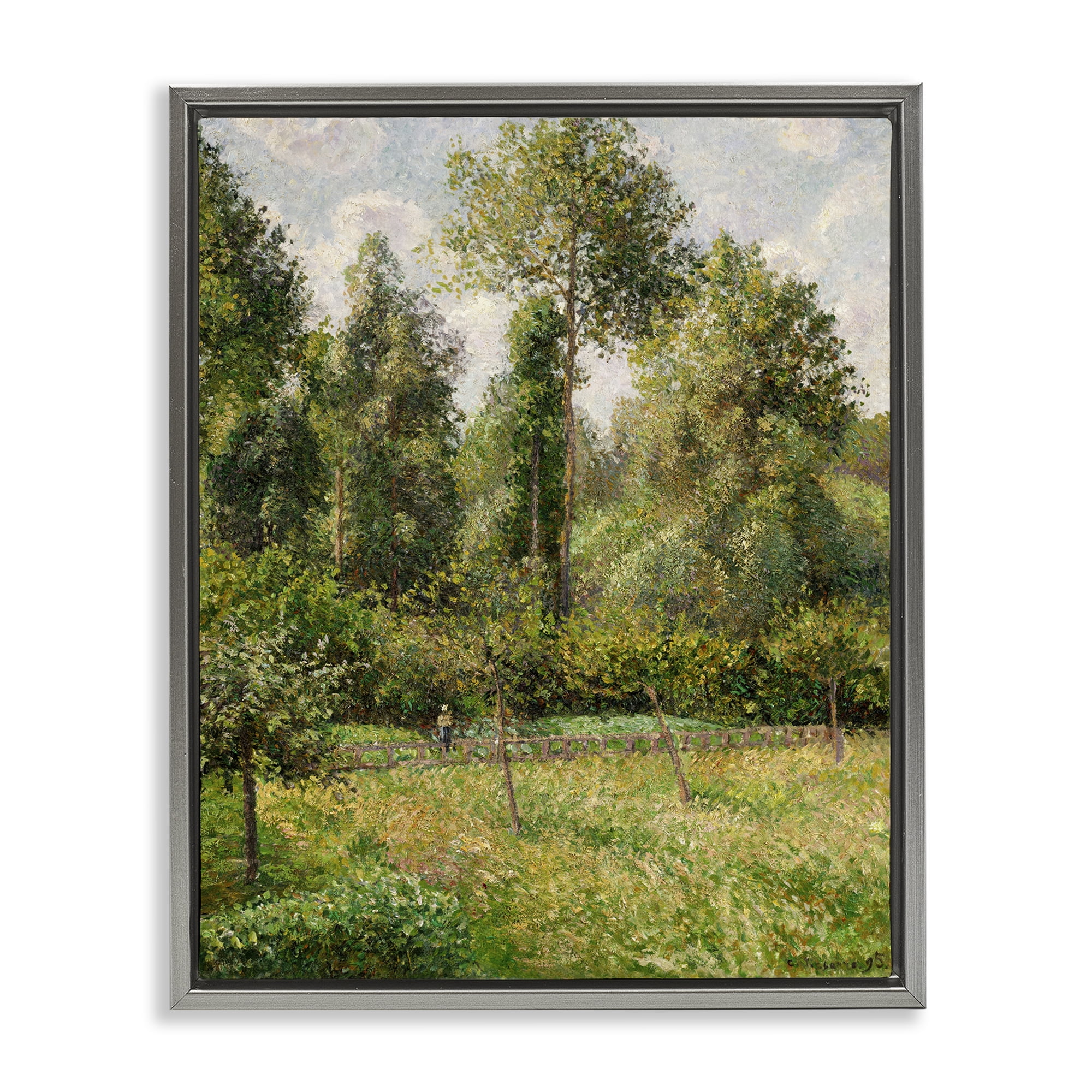 Stupell Industries Poplars Classic Landscape Gray Framed Floater Canvas Wall Art, design by Camille Pissarro
