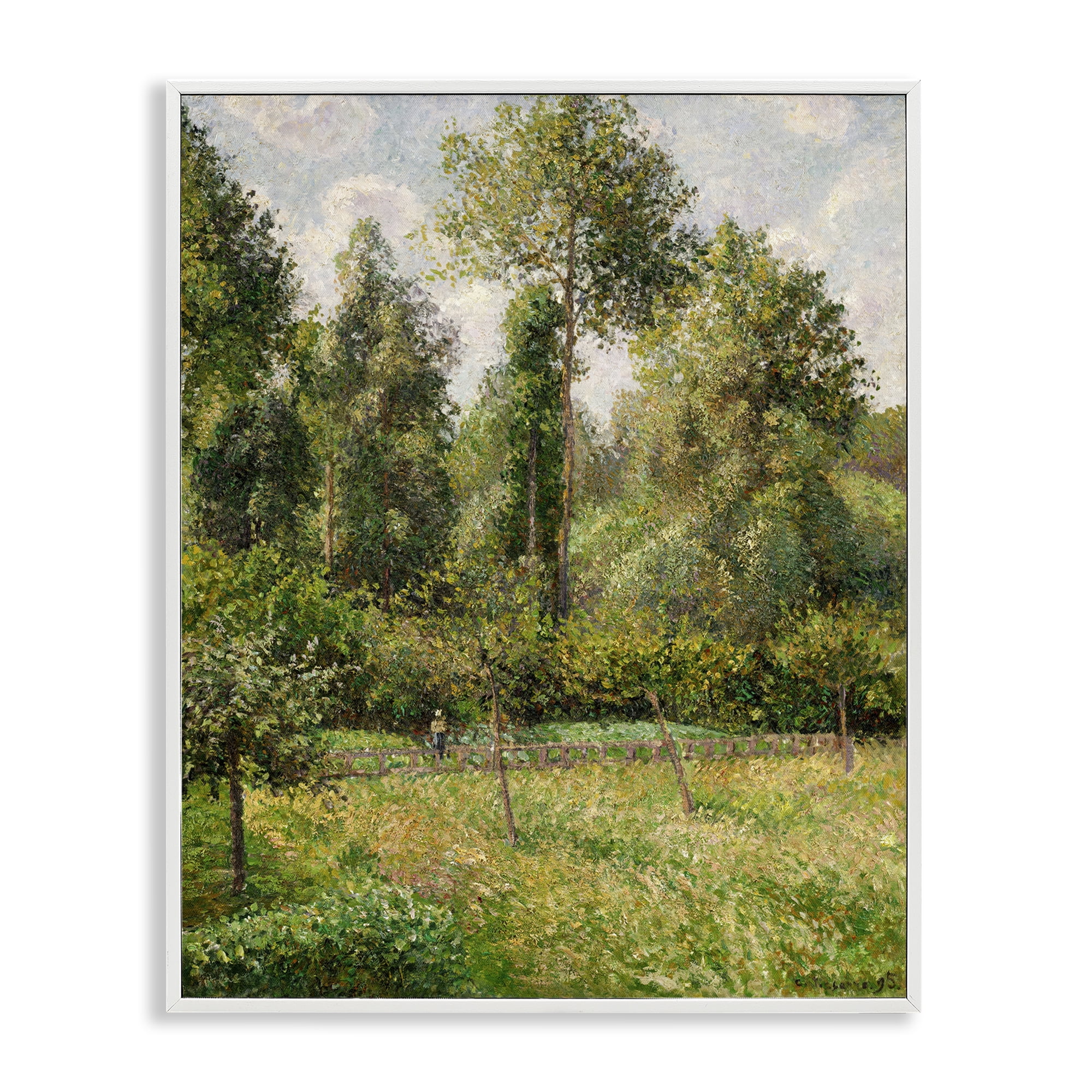 Stupell Industries Poplars Classic Landscape White Framed Giclee Art, design by Camille Pissarro