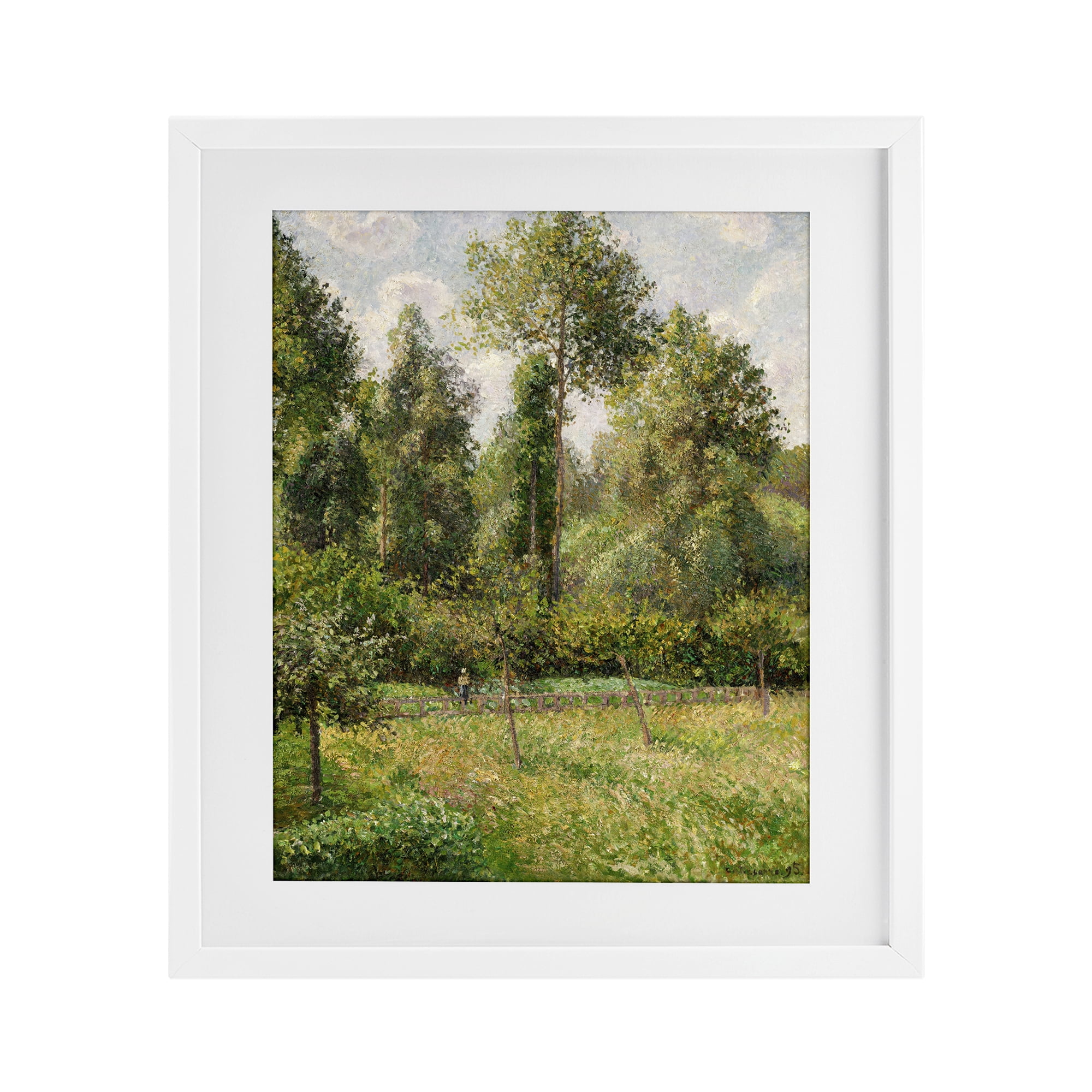 Stupell Industries Poplars Classic Landscape White Framed Print Under Glass, design by Camille Pissarro