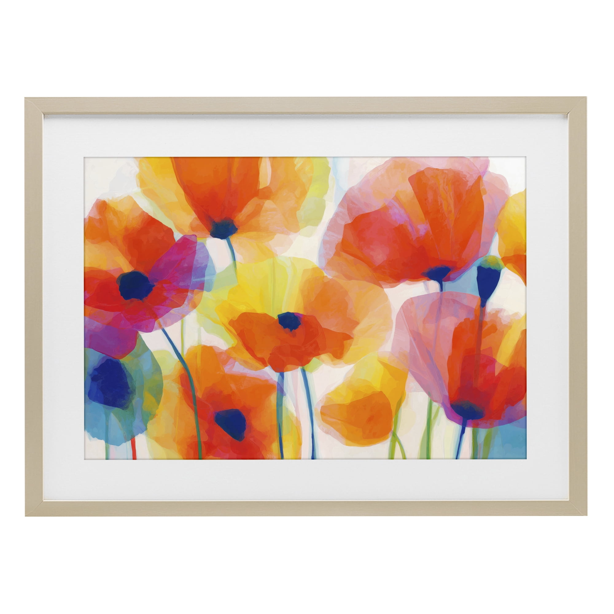 Stupell Industries Poppies At Golden Hour Birch Framed Print Under Glass, design by Chromatic Storm Studio