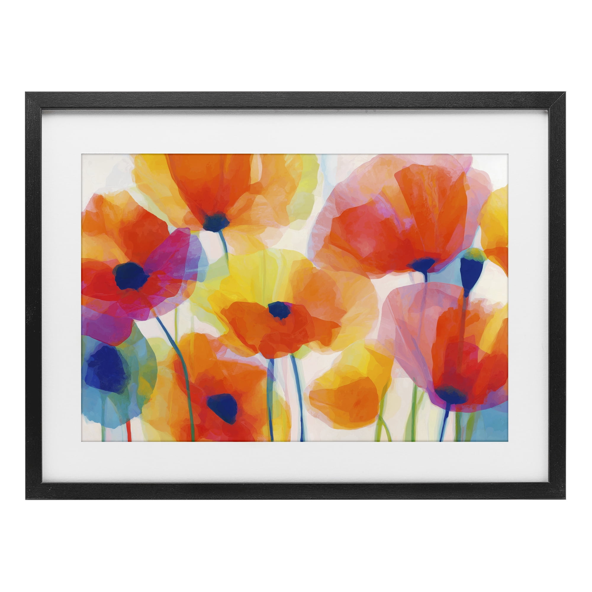 Stupell Industries Poppies At Golden Hour Black Framed Print Under Glass, design by Chromatic Storm Studio