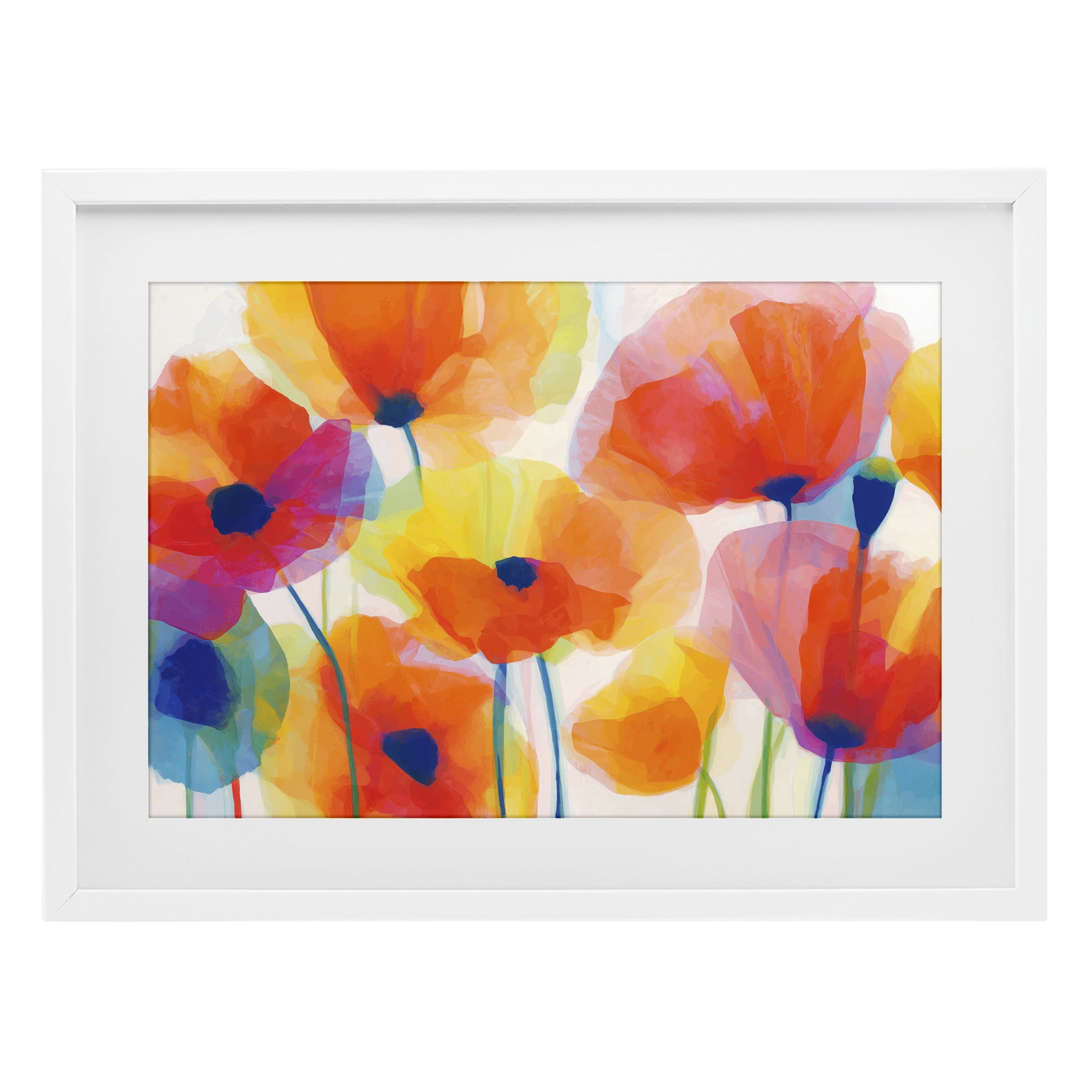 Stupell Industries Poppies At Golden Hour White Framed Print Under Glass, design by Chromatic Storm Studio
