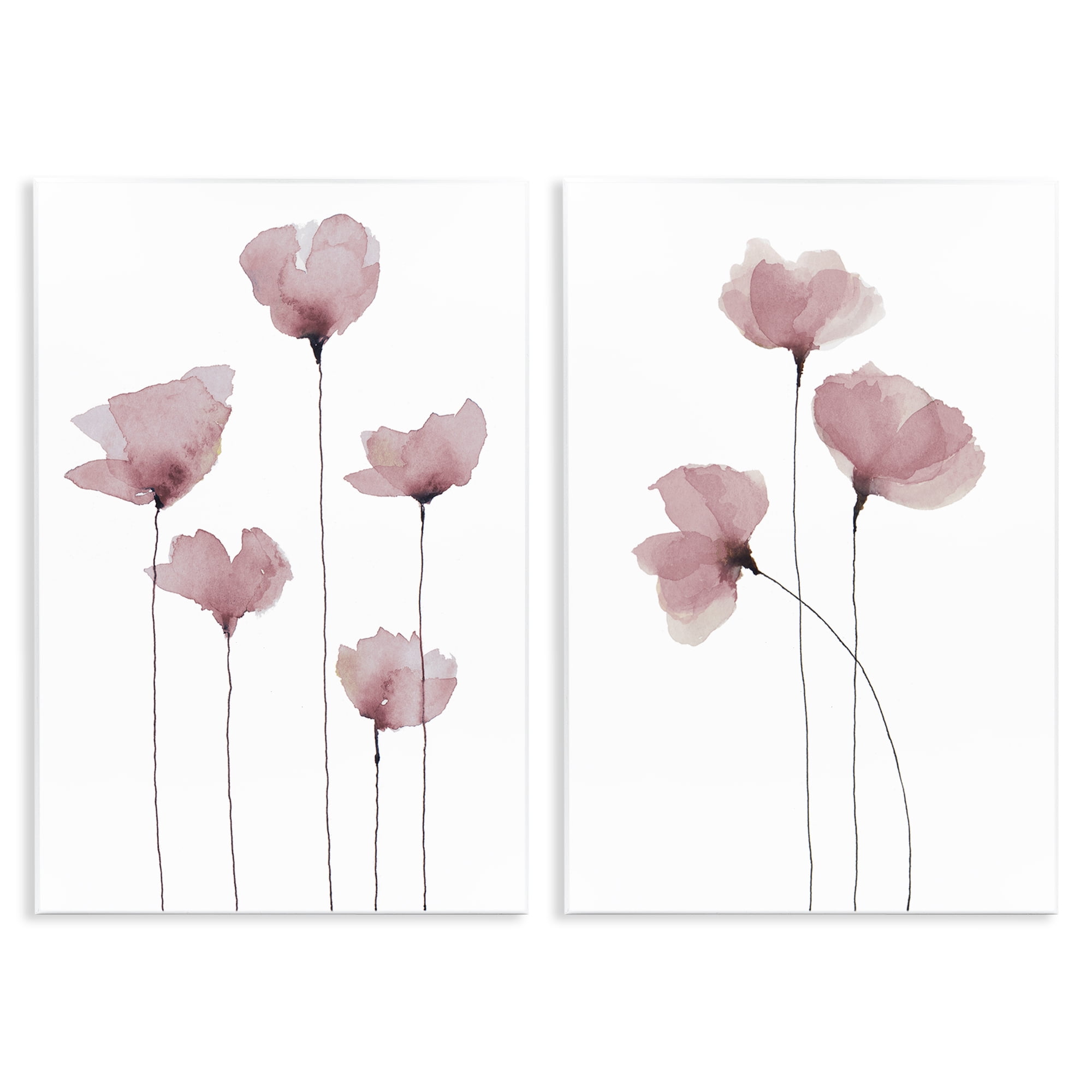Stupell Industries Poppies Standing Tall Floral & Botanical Painting Unframed Art Print Wall Art, 13 x 19, Set of 2