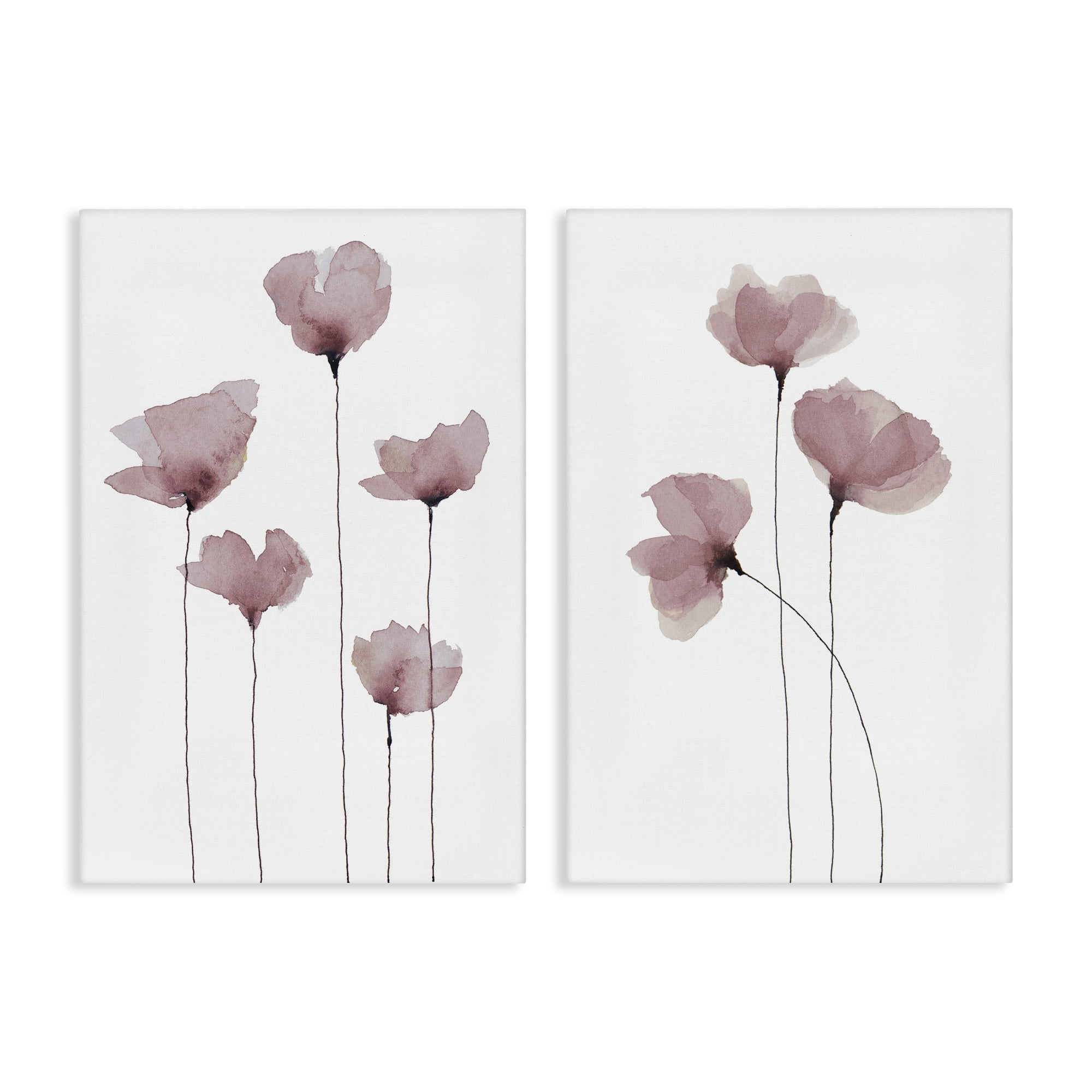 Stupell Industries Poppies Standing Tall Floral & Botanical Painting Wrapped Canvas Art Print Wall Art, 24 x 36, Set of 2