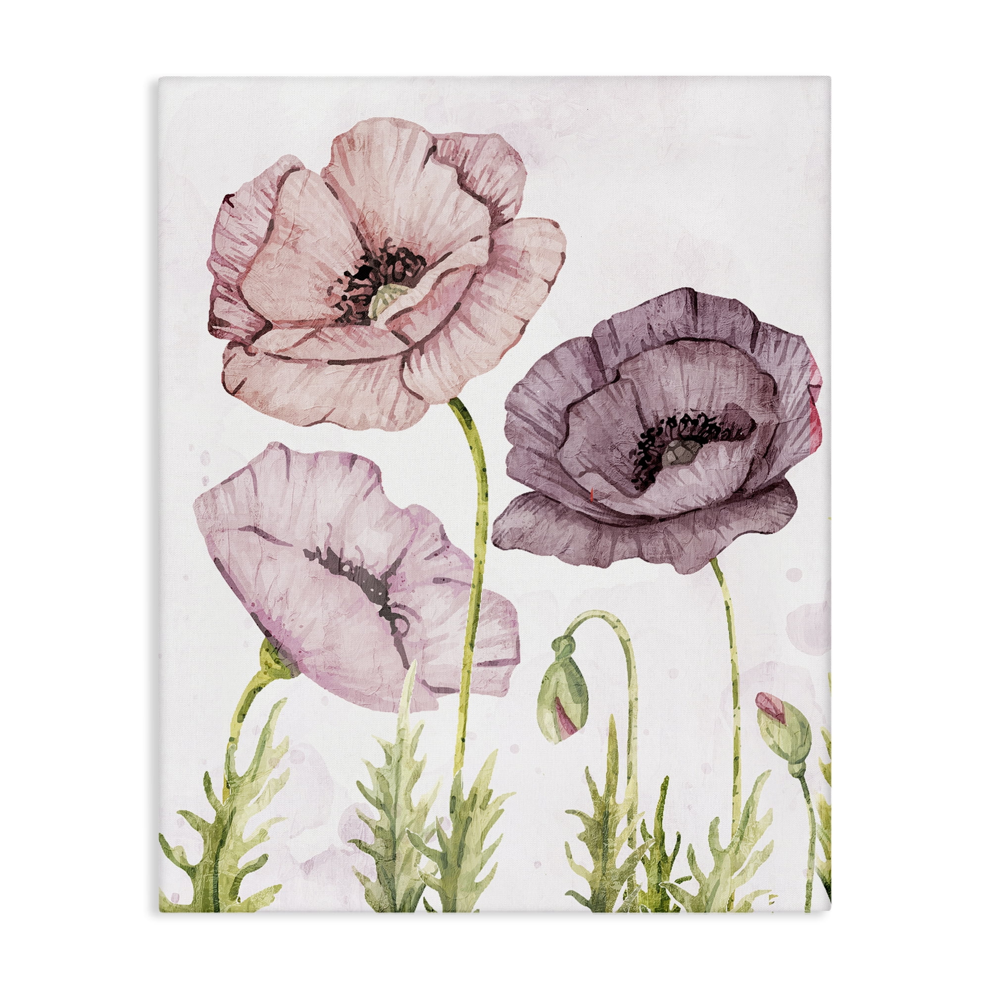 Stupell Industries Poppies Trio in Garden Plants & Flowers Painting Wrapped Canvas Art Print Wall Art, 16 x 20