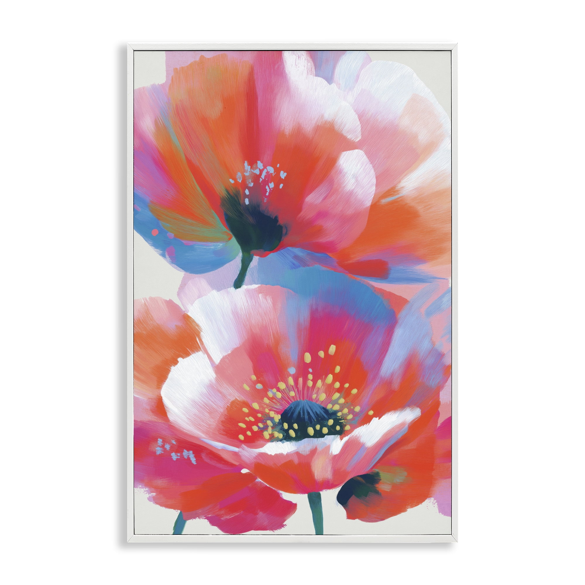 Stupell Industries Poppies in Soft Light White Framed Giclee Art, design by Chromatic Storm Studio