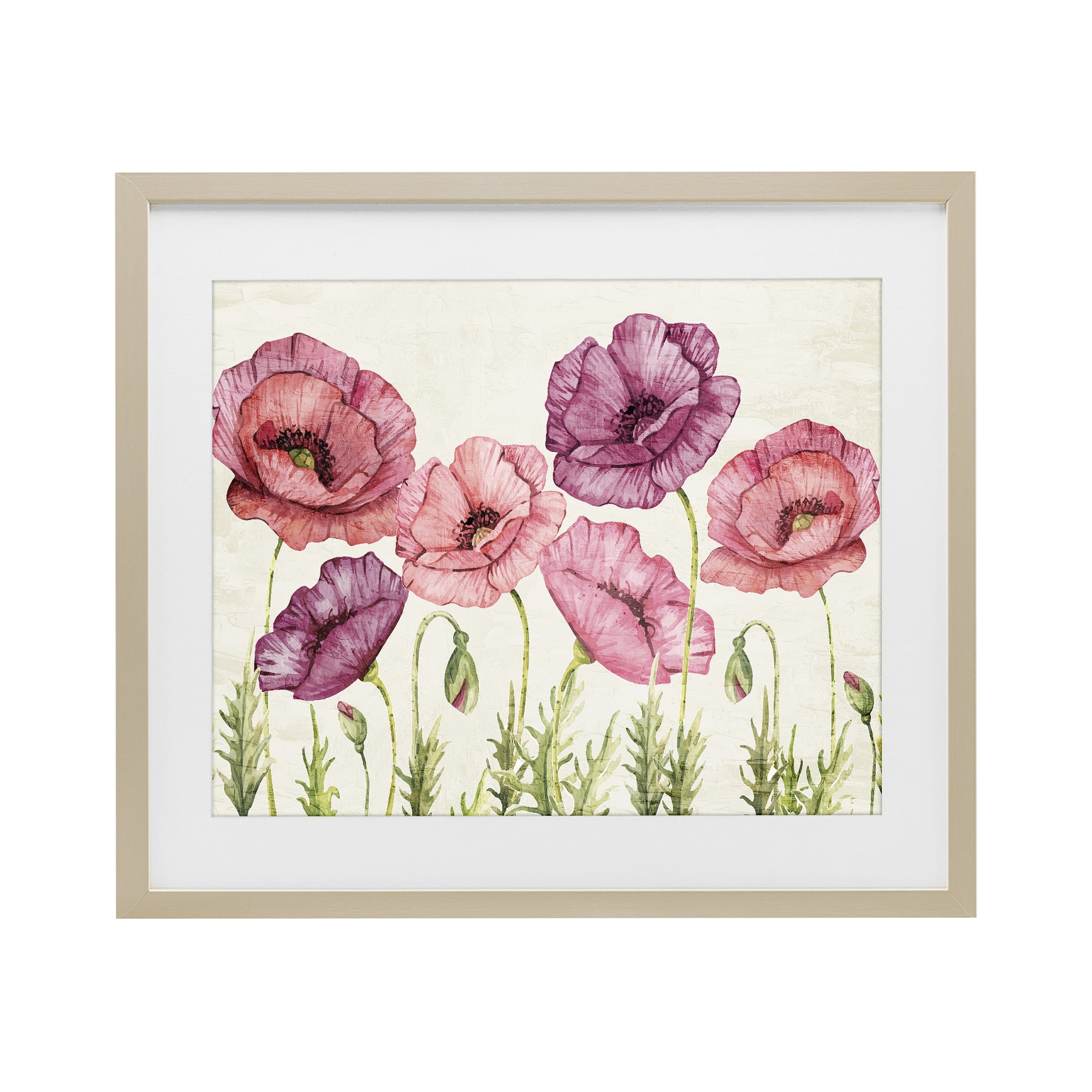 Stupell Industries Poppy Days Vintage Blooms Birch Framed Print Under Glass, design by Kim Allen