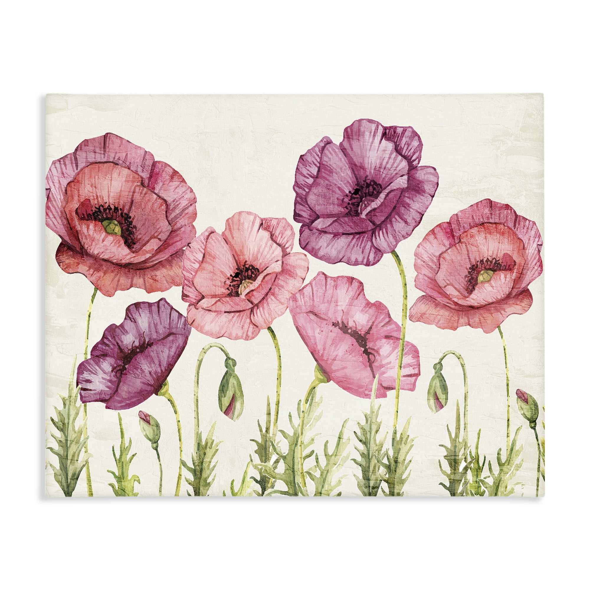 Stupell Industries Poppy Days Vintage Blooms Canvas Wall Art, design by Kim Allen