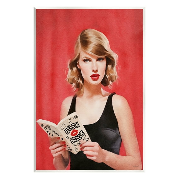 Stupell Industries Popstar Reading Book Red Literature & Flim Painting Unframed Art Print Wall Art, 10 x 15