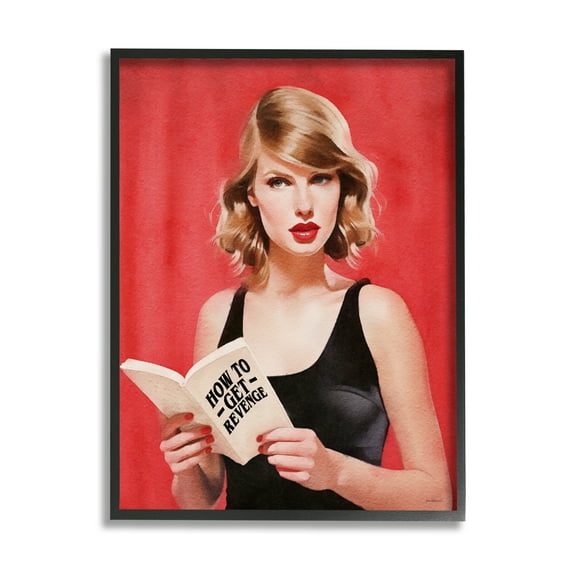 Stupell Industries Popstar Revenge Book Literature & Flim Painting Black Framed Art Print Wall Art, 16 x 20