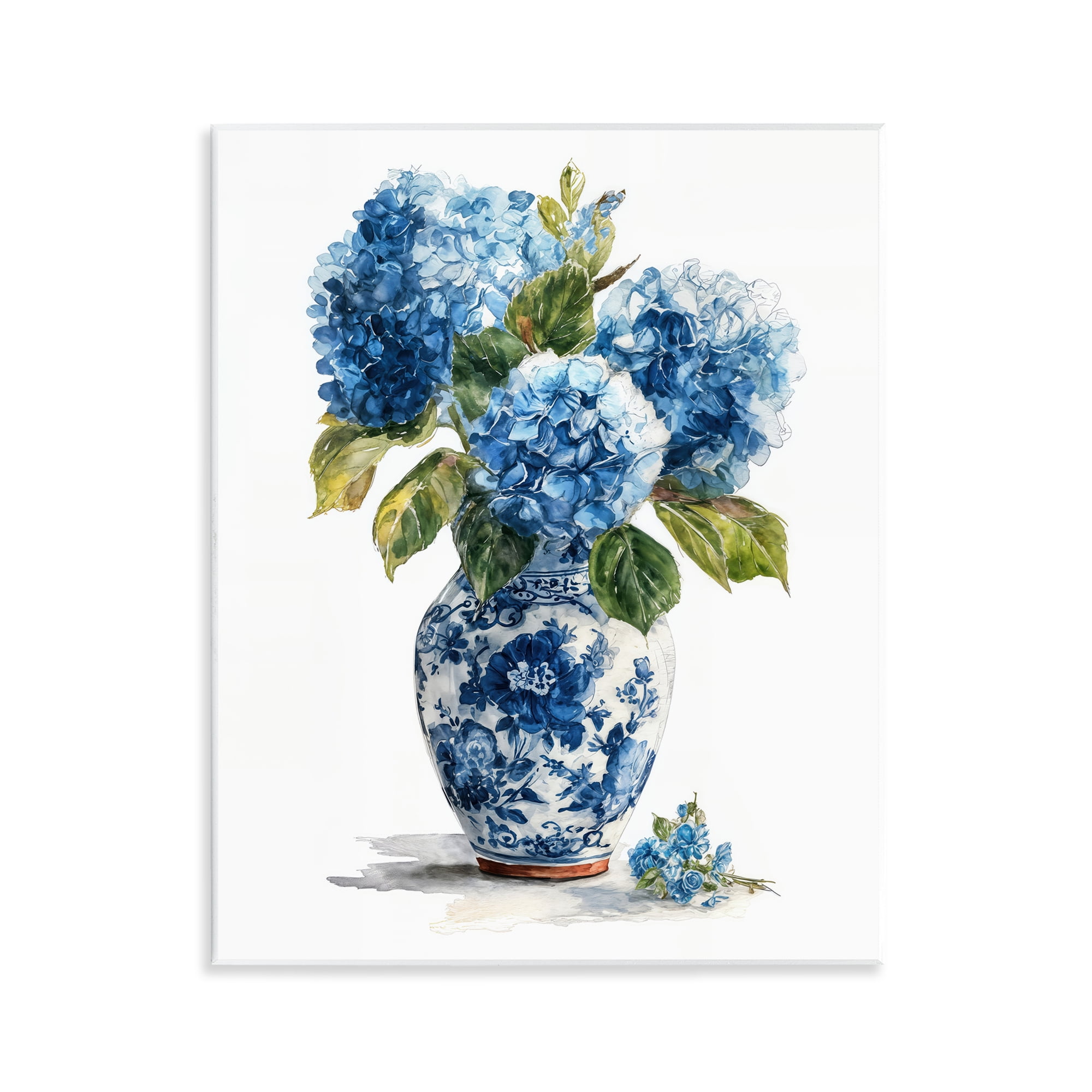 Stupell Industries Porcelain Vase with Hydrangea Bouquet Wall Plaque Art, design by Imagine It Images